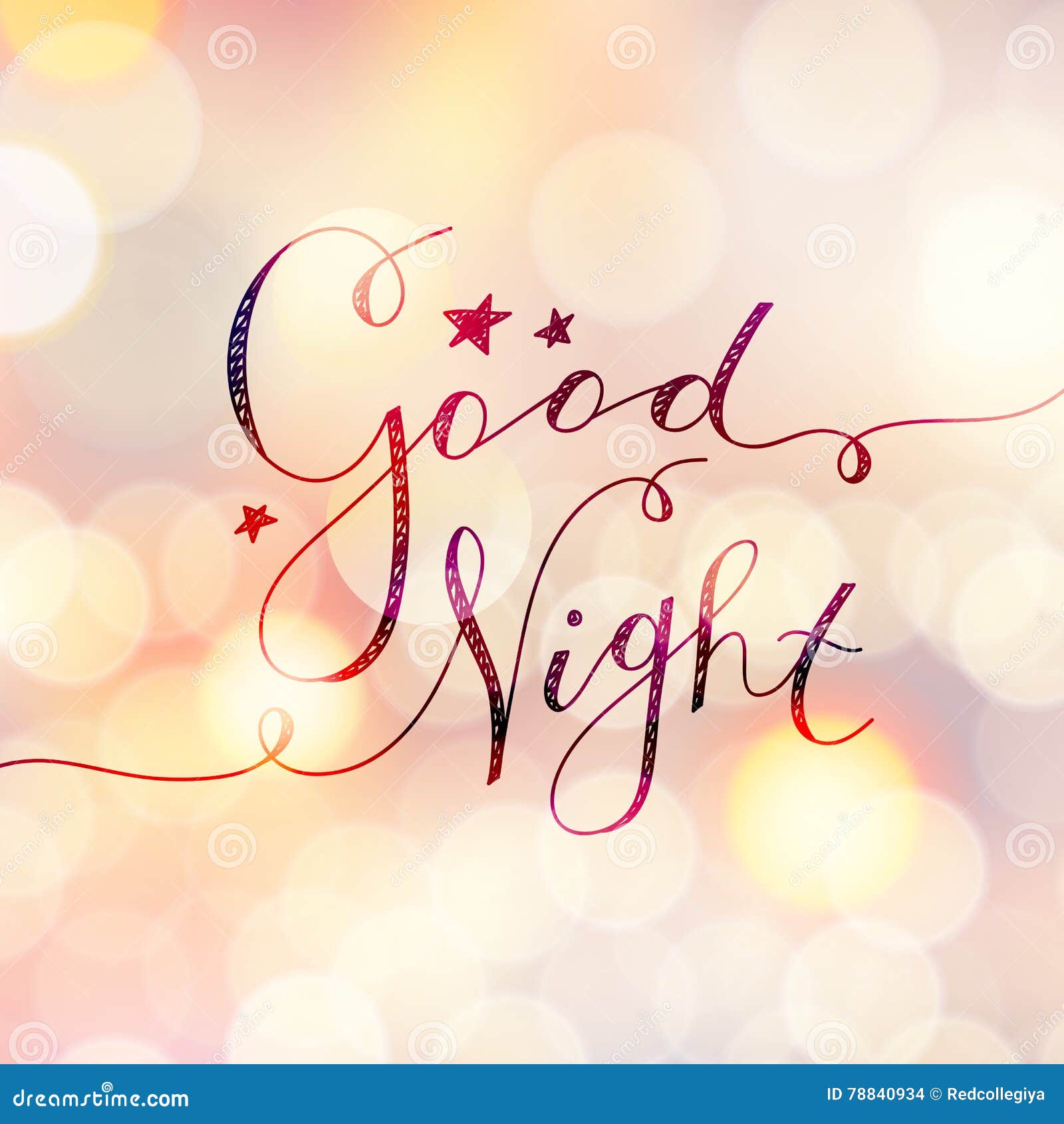 Good night lettering stock vector. Illustration of shine - 78840934