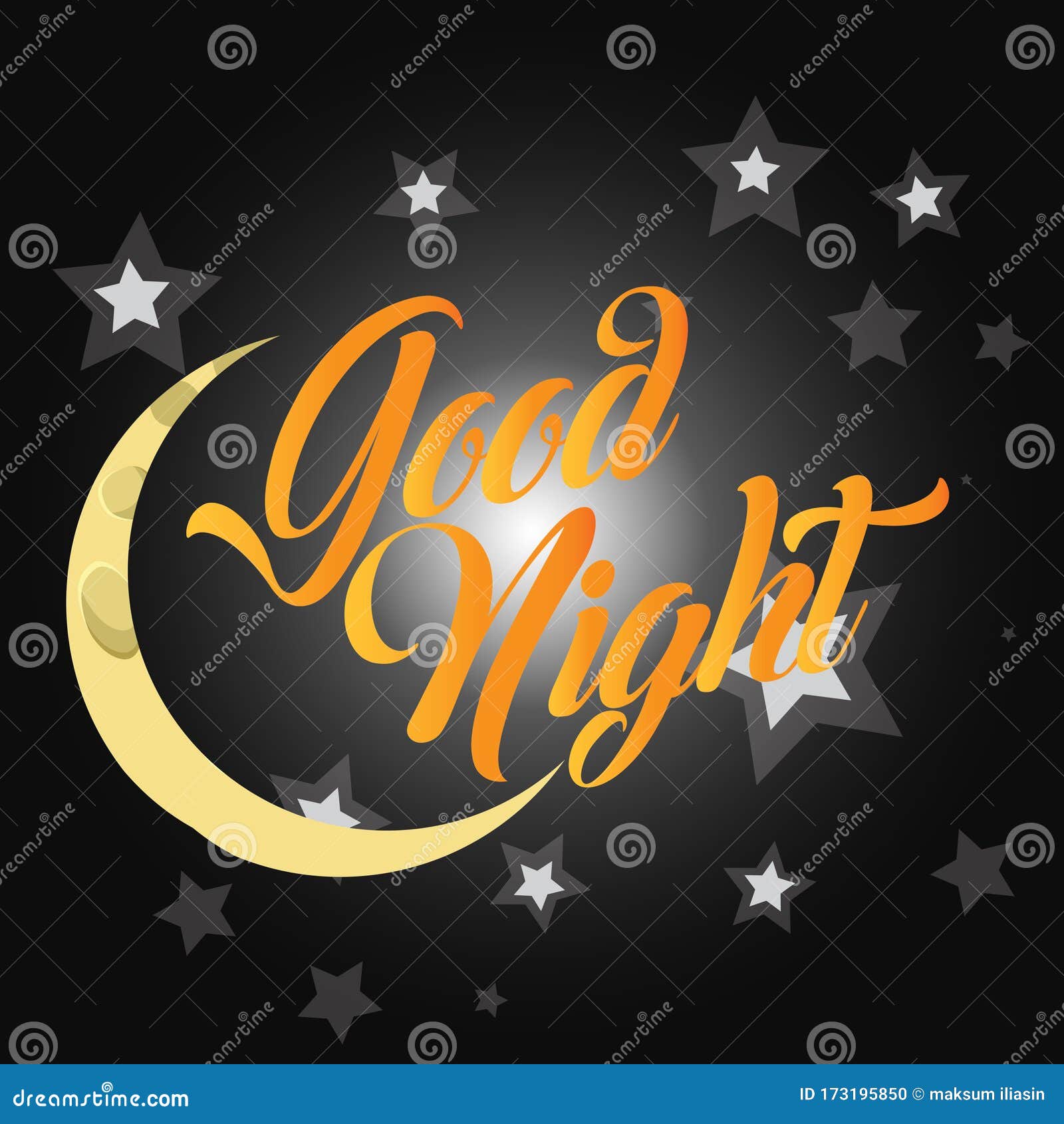 Good Night Logo Design Vector Stock Vector - Illustration of moon ...