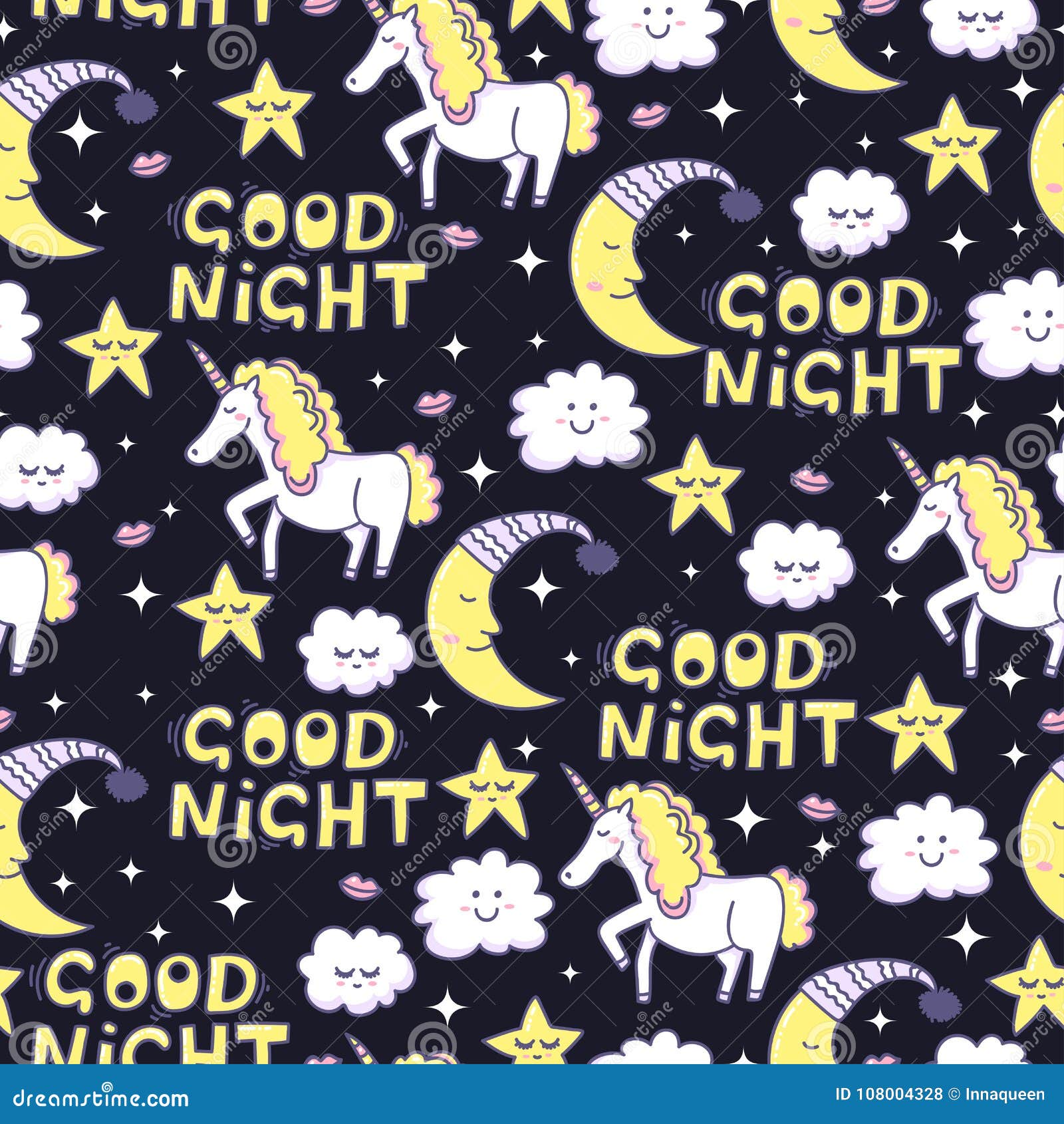 Good Night Magical Unicorn And Sweet Dreams Stock Illustration Illustration Of Magical Sweet