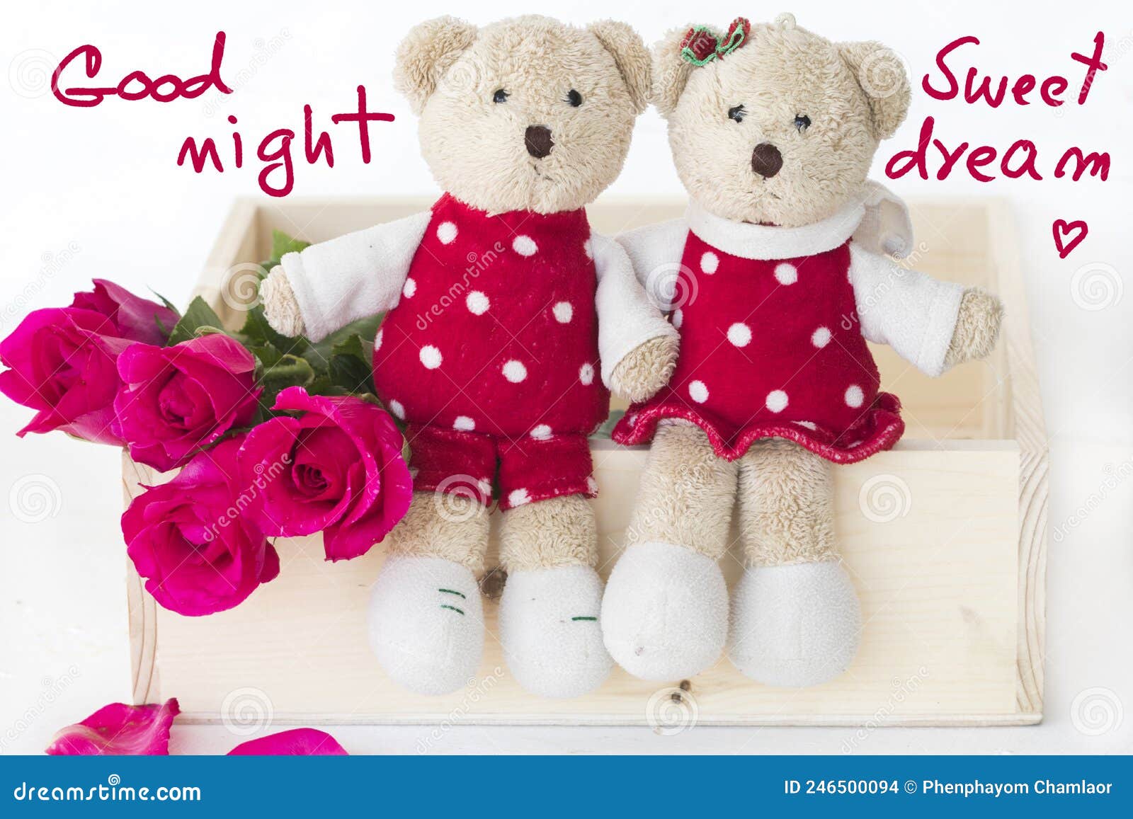 Good Night Message Card Teddy Bear Stock Photos - Free & Royalty ...