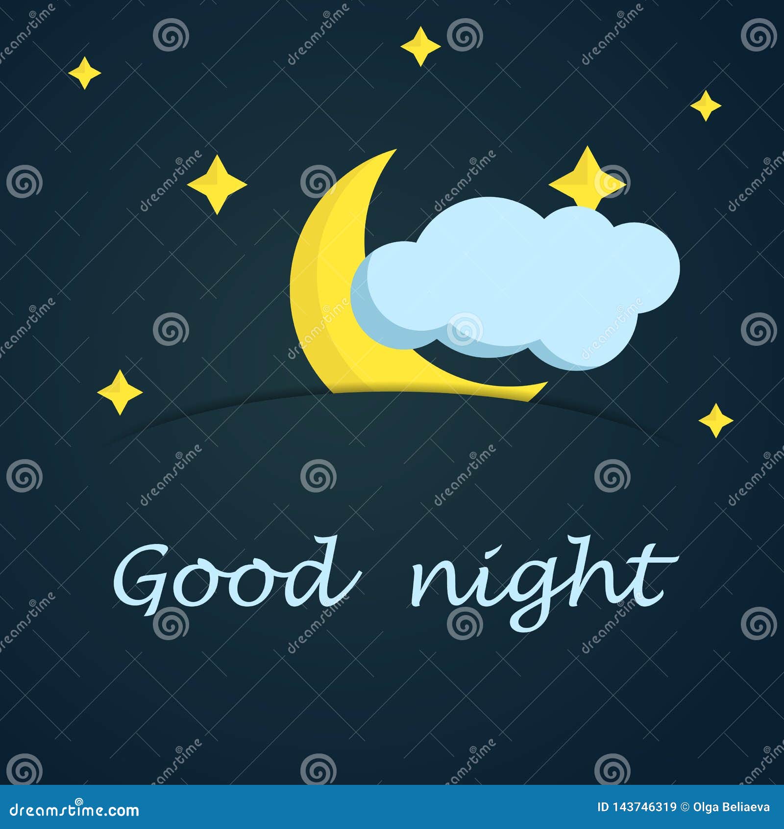 Good Night Vector Banner. Greeting Card Concept Stock Vector ...