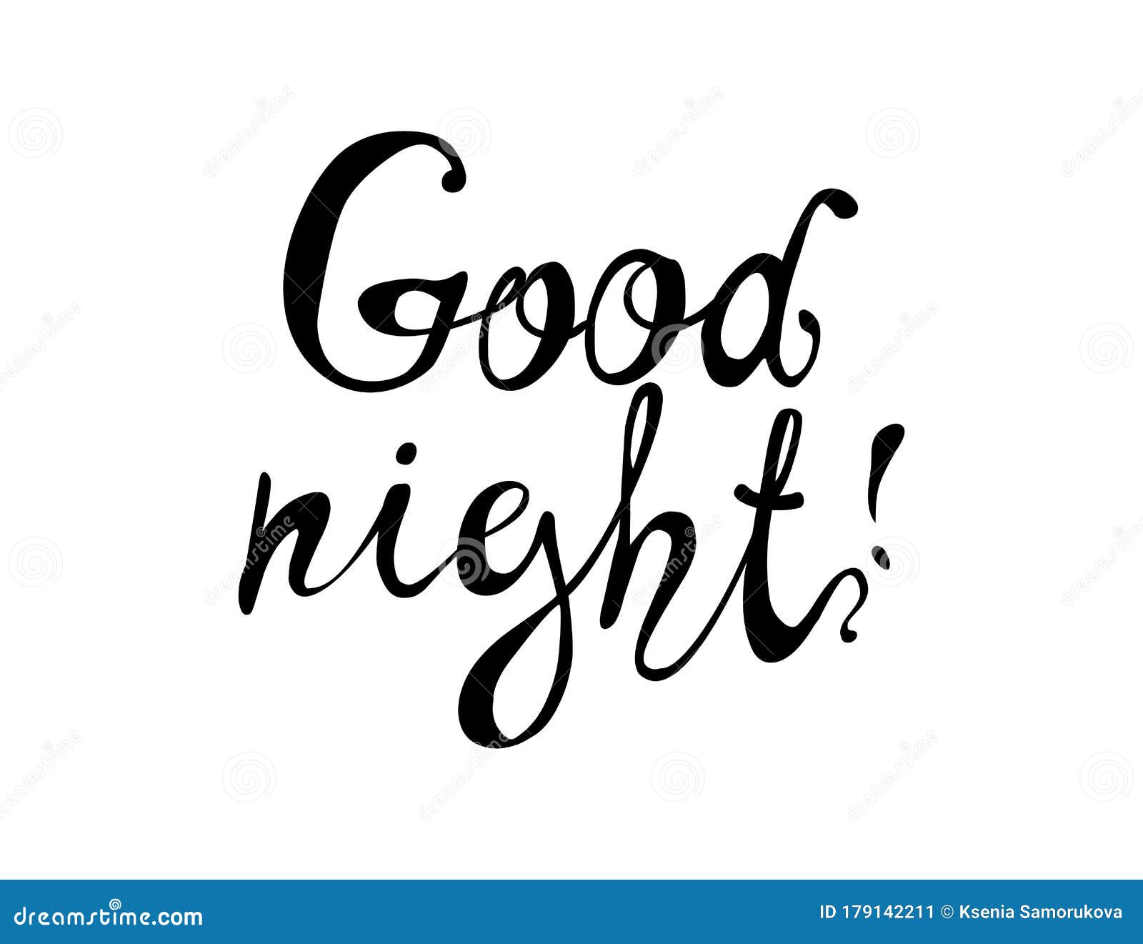 Good Night. Vector Calligraphic Letters Stock Vector - Illustration of ...