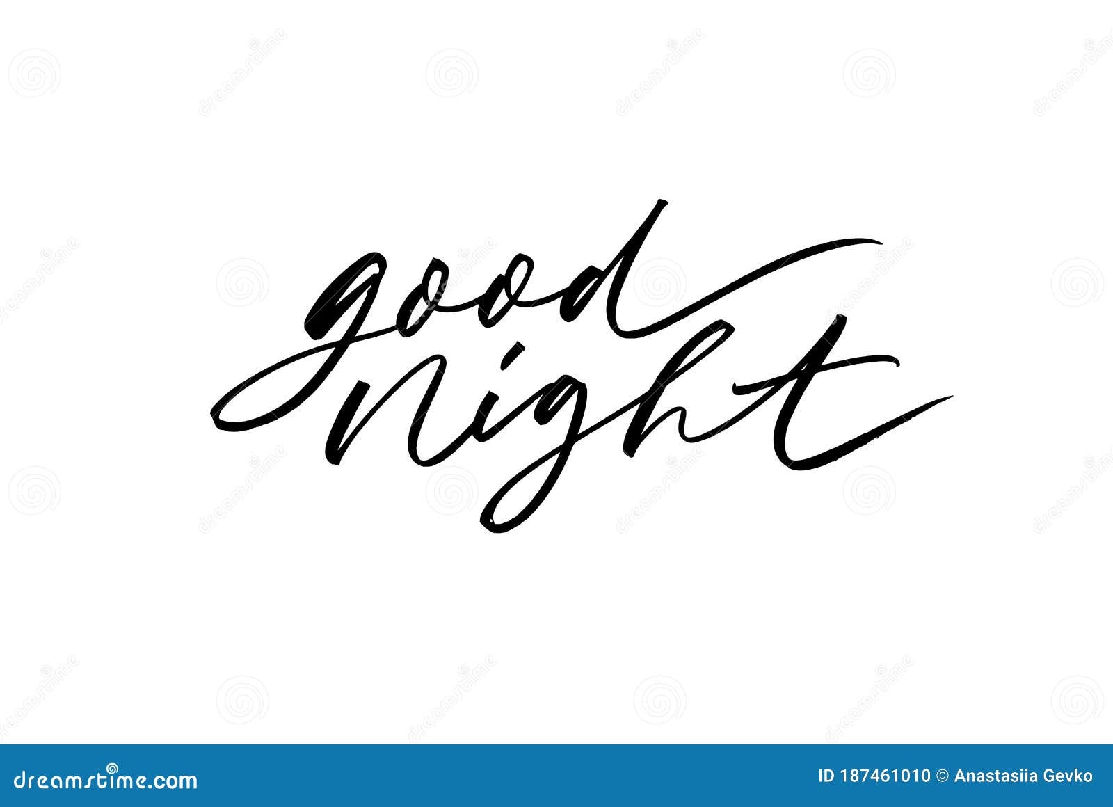 Good Night Vector Modern Brush Calligraphy. Ink Illustration Isolated ...