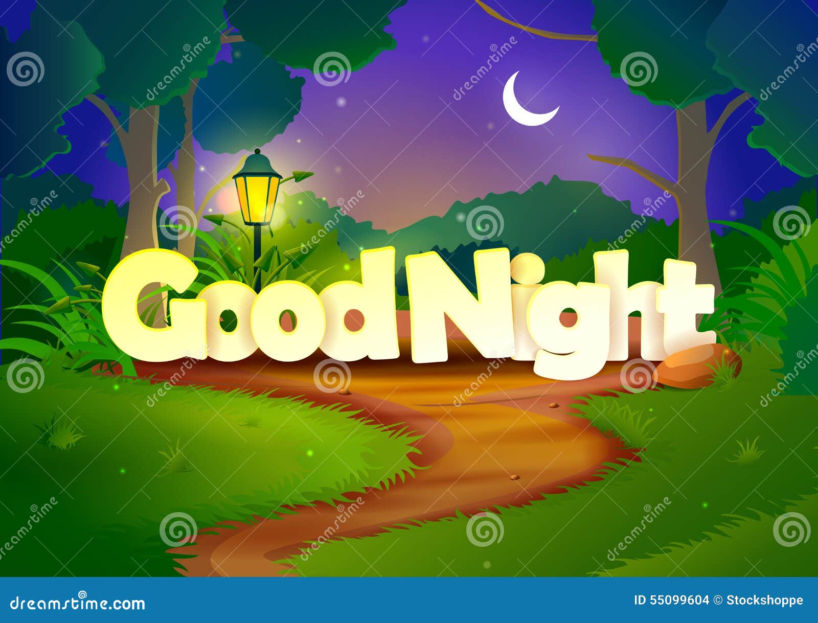 Good Night Wallpaper Background Stock Vector - Illustration of ...