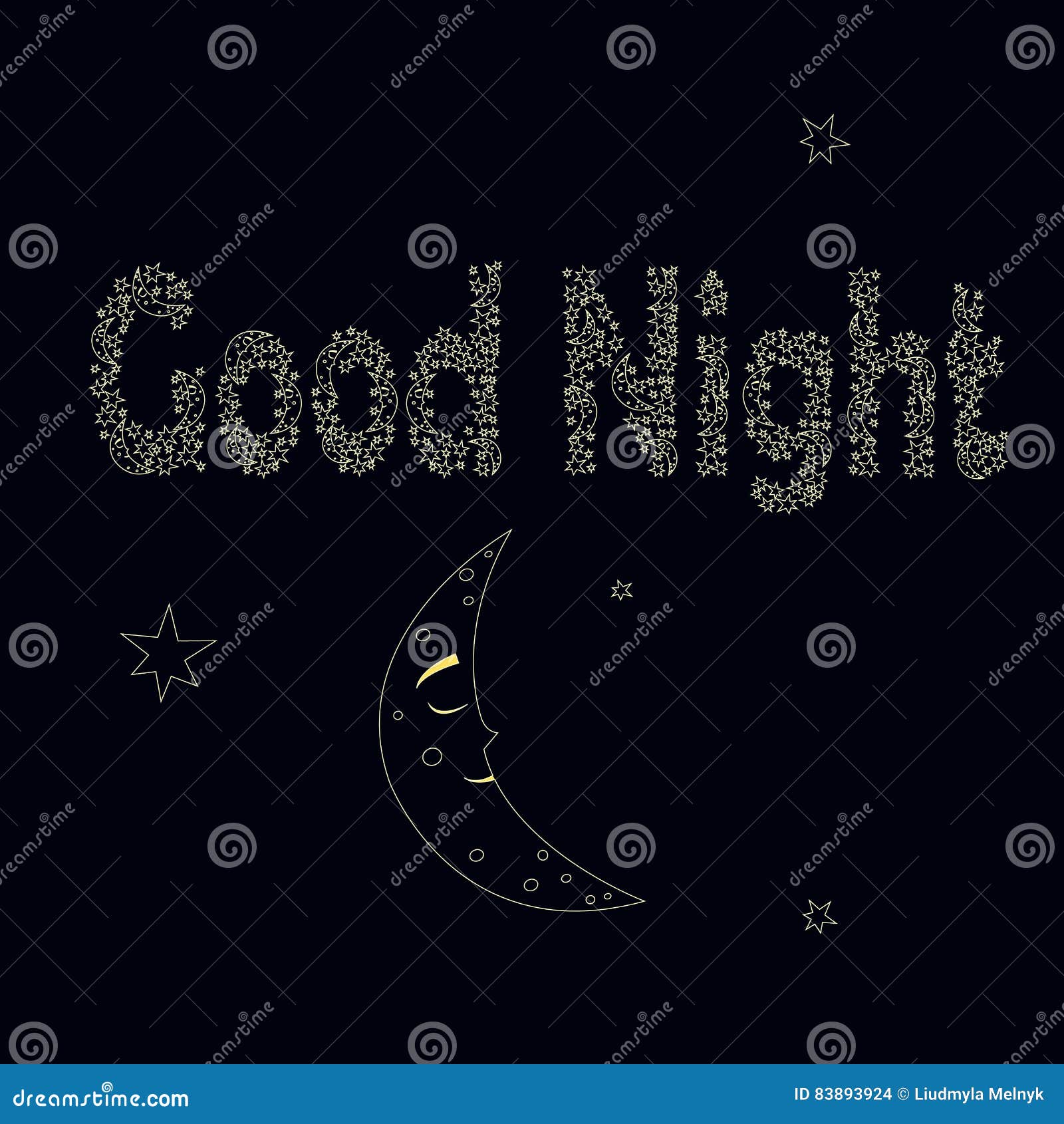 Good Night-03 Stock Vector - Image: 83893924