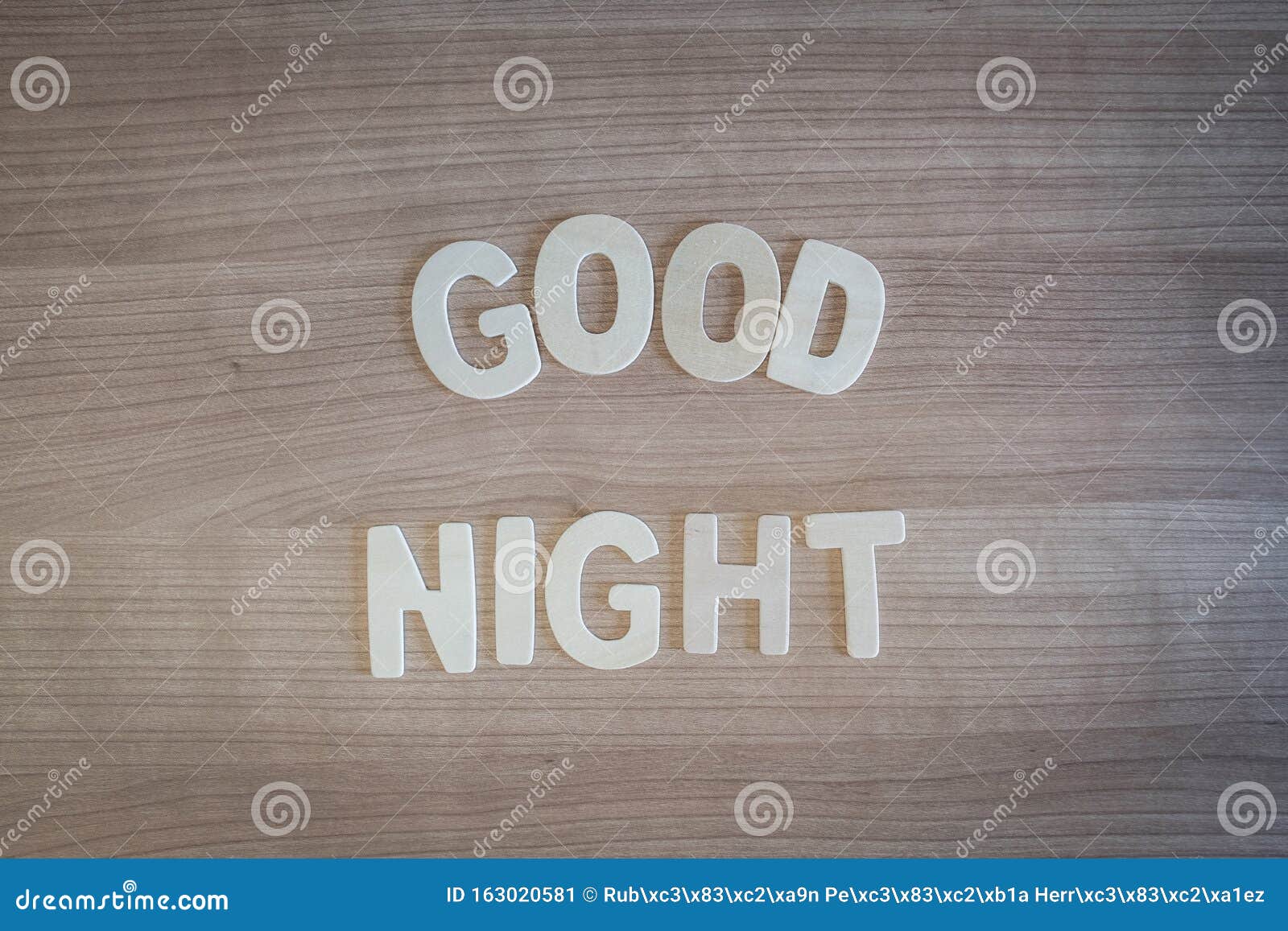 Good Night Words With Wood Letters Over Wood Background Stock Image ...