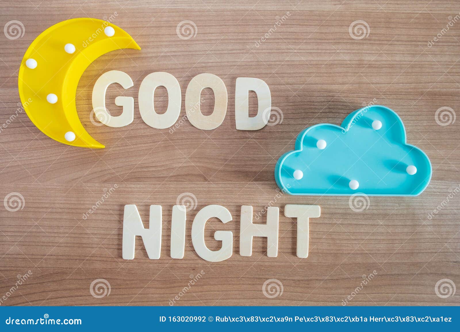 Good Night Words With Wood Letters Over Wood Background Stock Photo ...