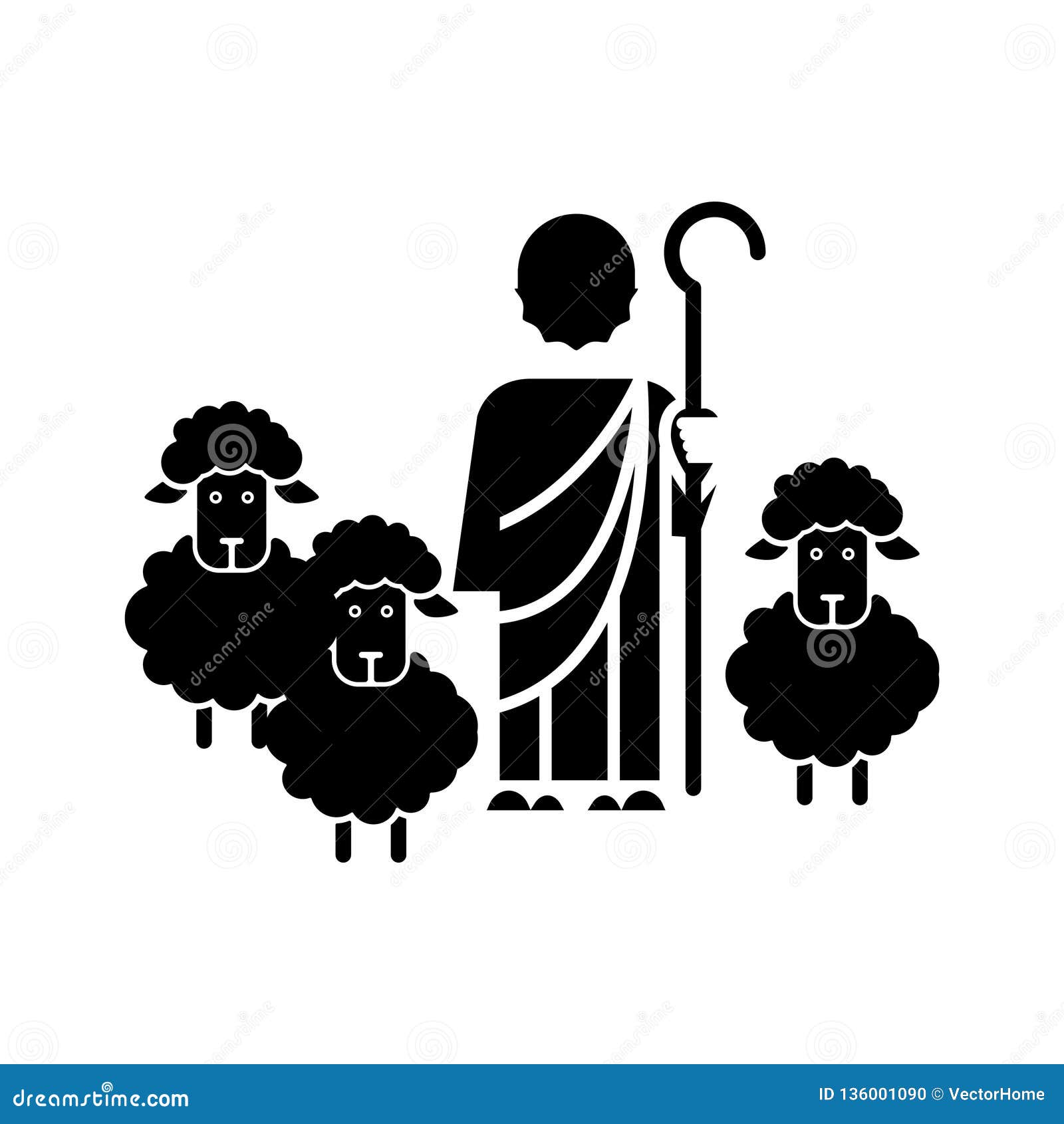 Shepherd Icon Vector From Agriculture Concept. Thin Line Illustration ...