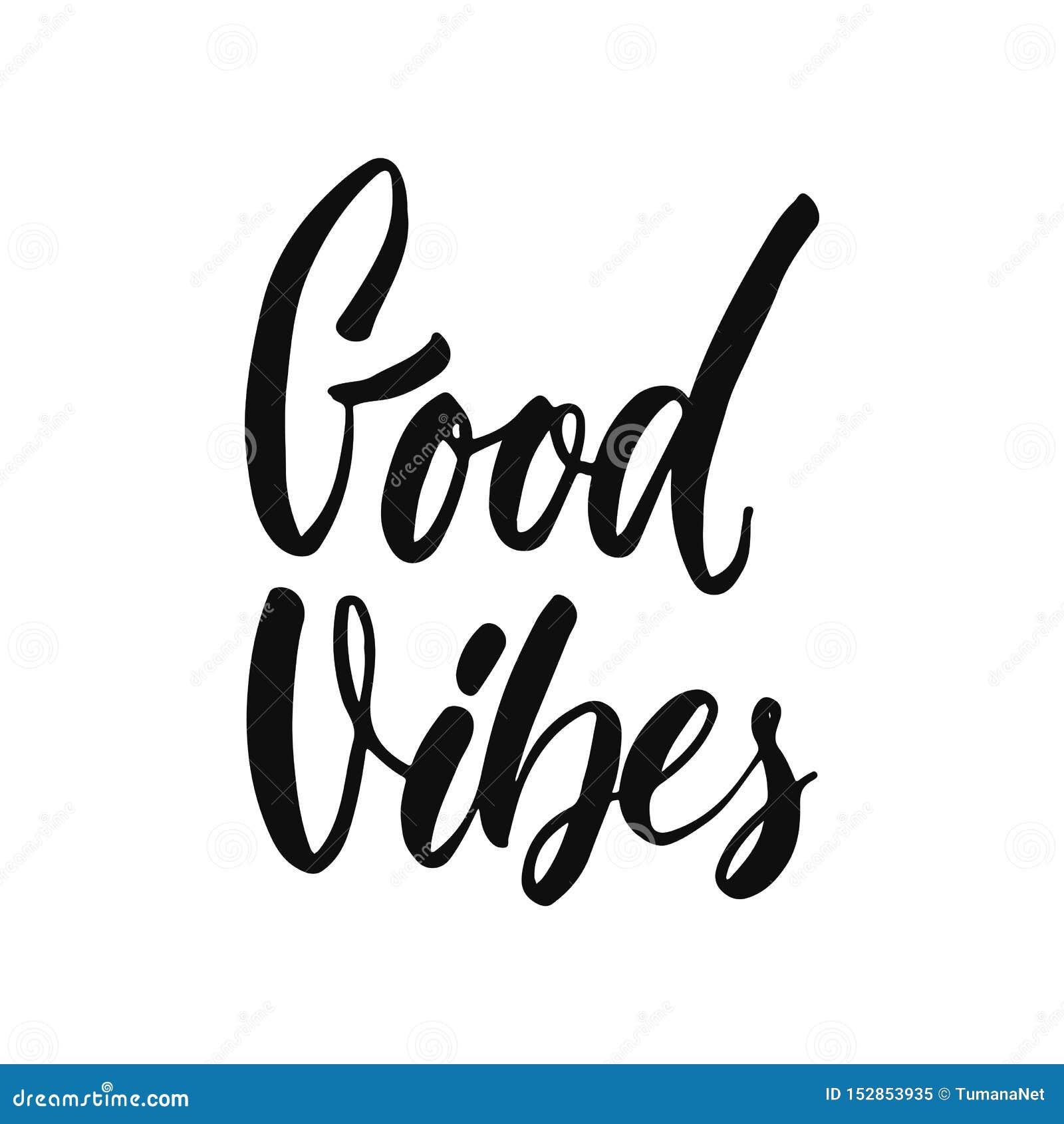 Good Vibes - Hand Drawn Positive Inspirational Lettering Phrase ...