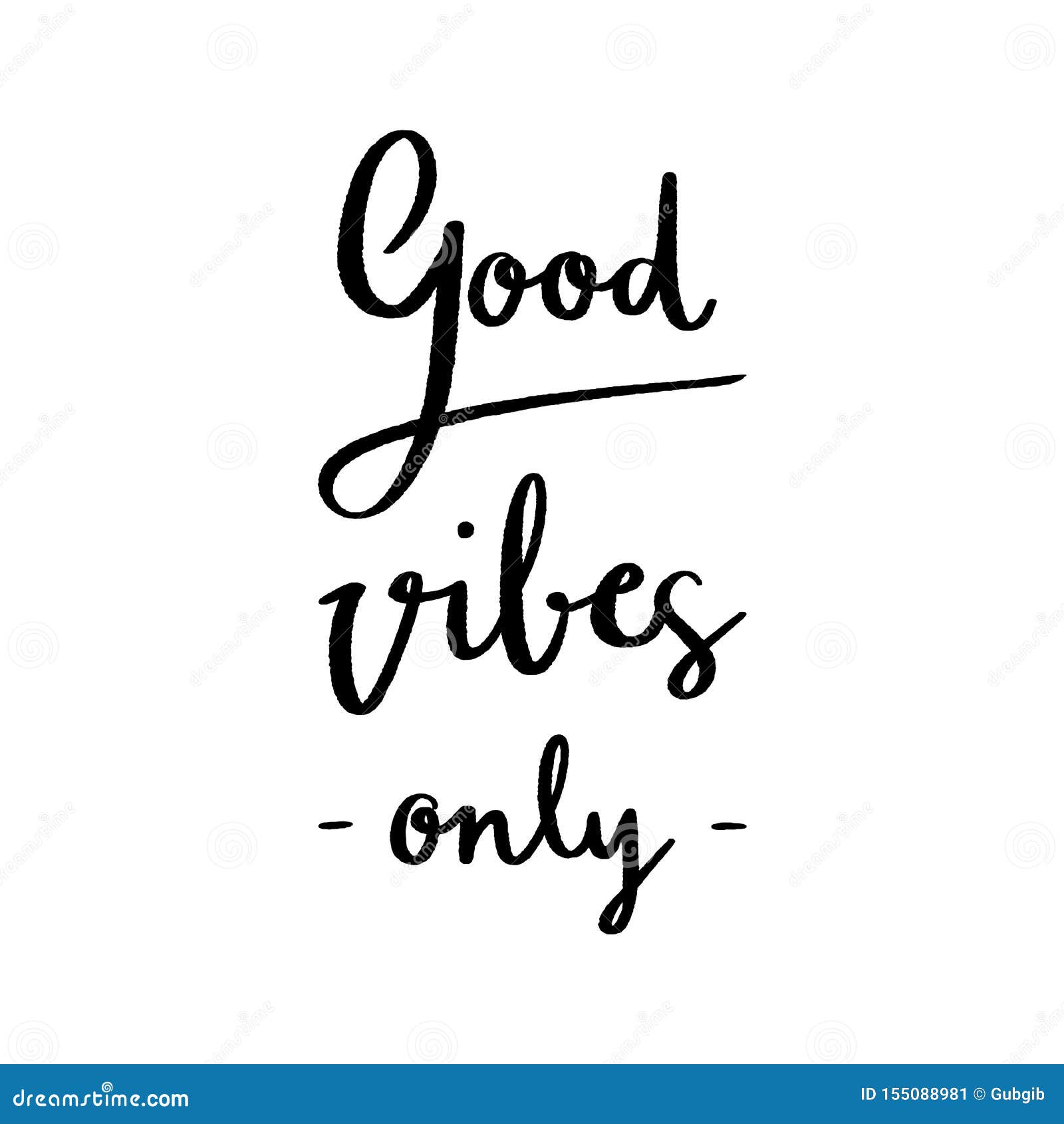 Good Vibes only Hand Lettering on White Background Stock Vector ...