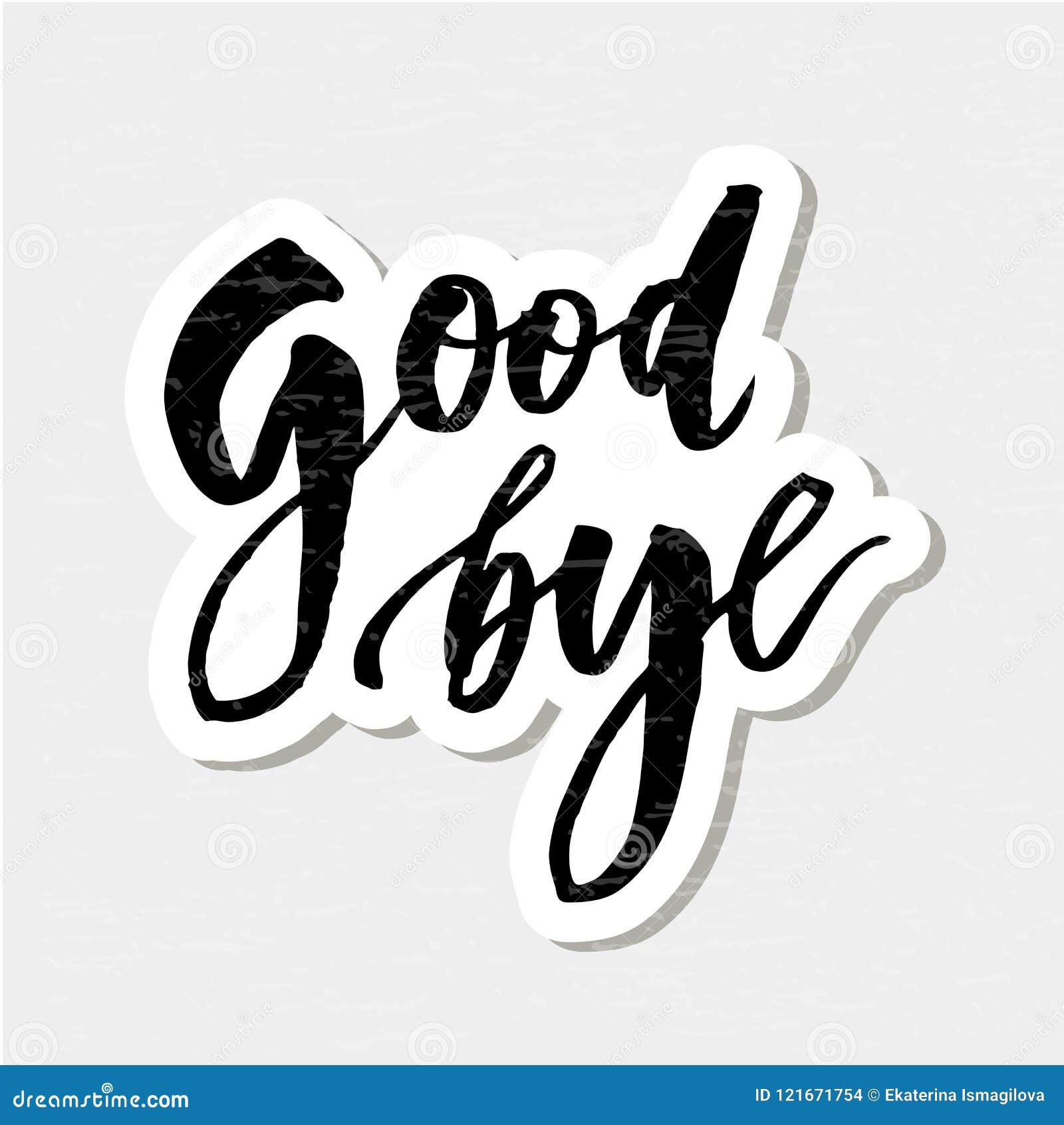 Goodbye Lettering Calligraphy Phrase Bye Vector Sticker Stock ...