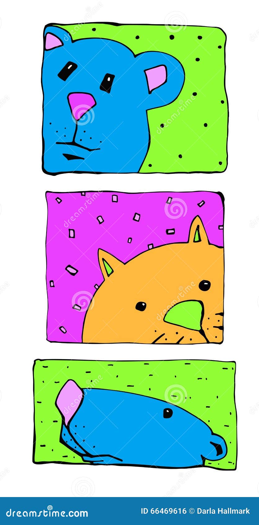 goofy animal illustrations stock
