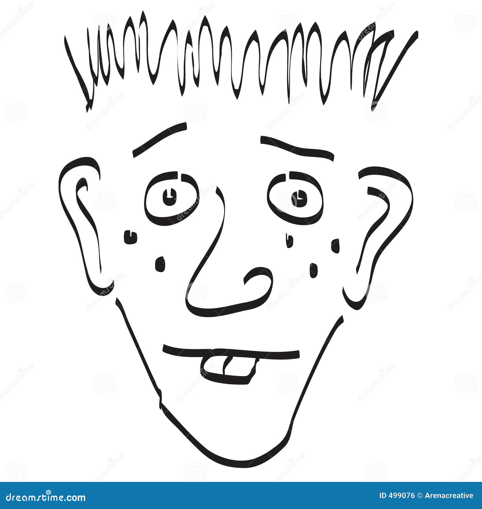 Goofy Face Doodle Black And White Royalty Free Stock Image 