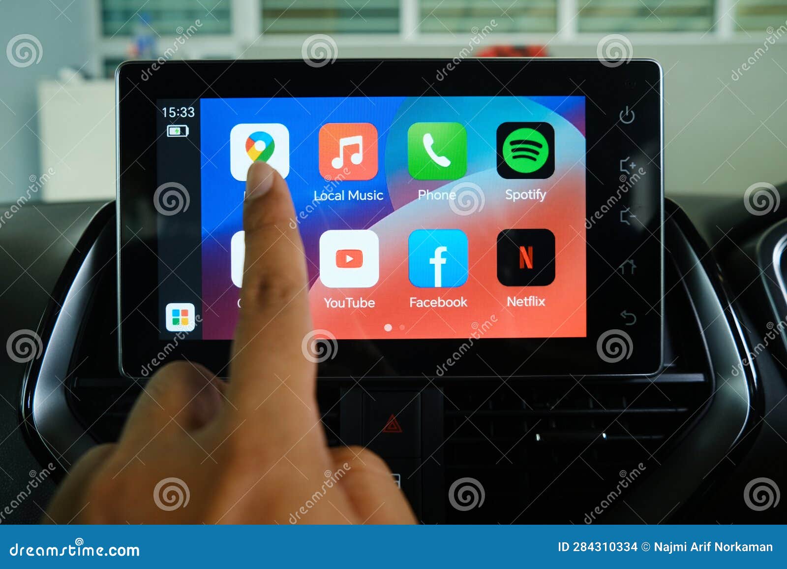 Google Map on Car Android Infotainment Editorial Stock Image Image of