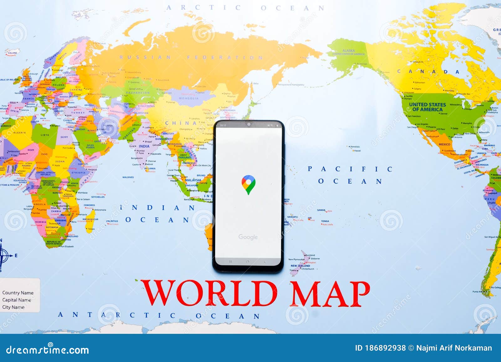 Google map for travelling editorial stock photo image of pointer