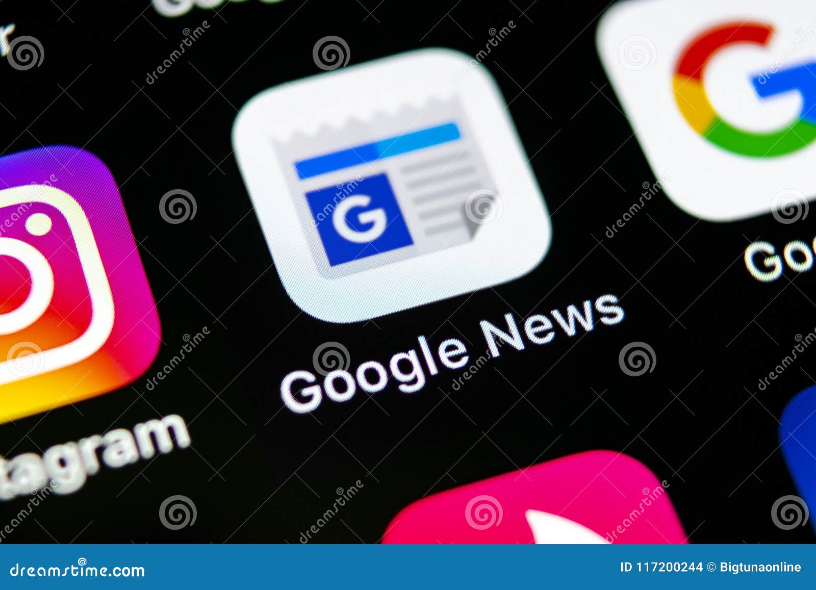 Google News Application Icon On Apple Iphone X Smartphone Screen Close-Up.  Google News App Icon. Social Network Editorial Stock Image - Image Of  Digital, News: 117200244