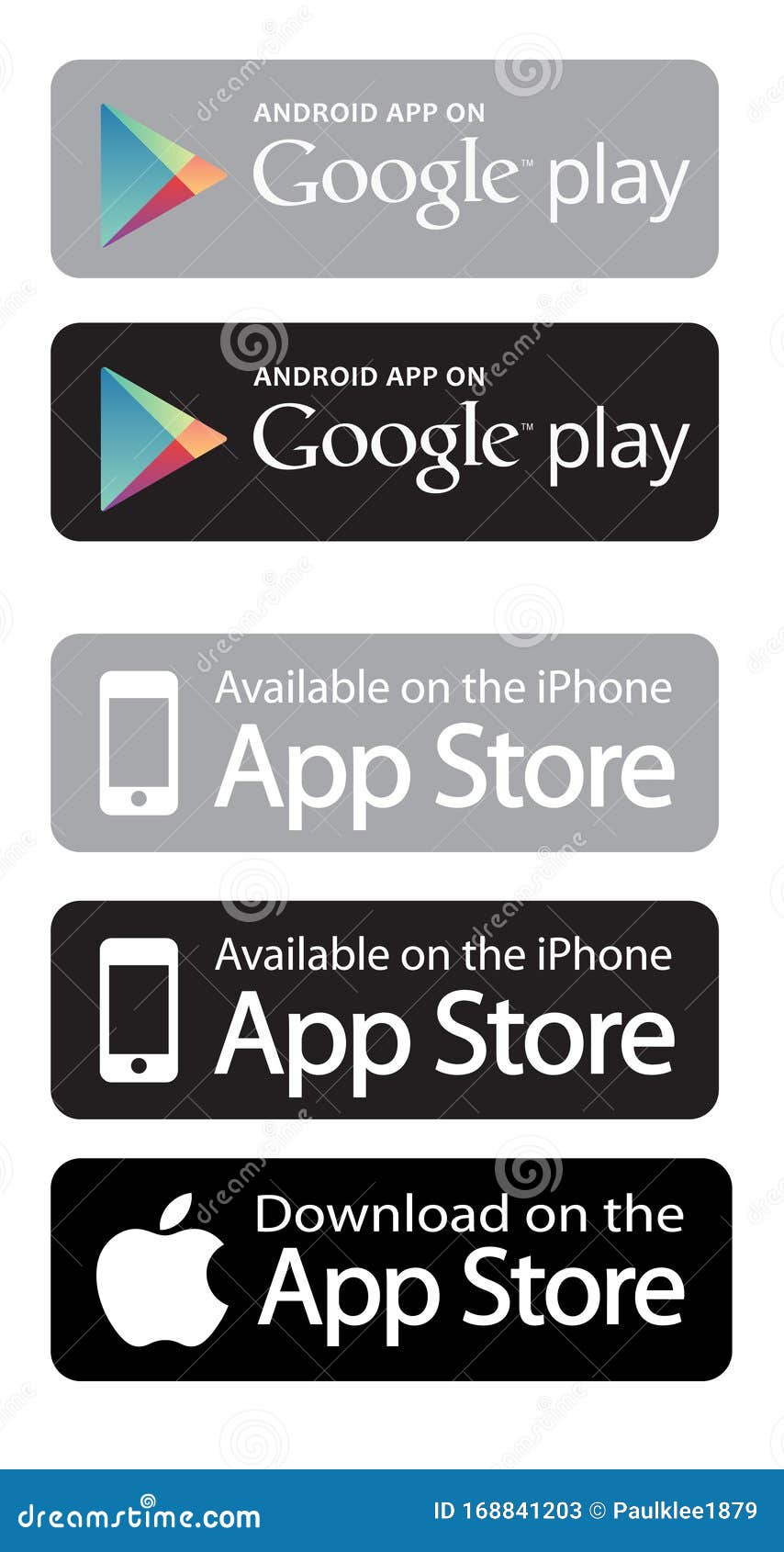 Google Play and App Store Logo Button Logo Editorial Stock Photo
