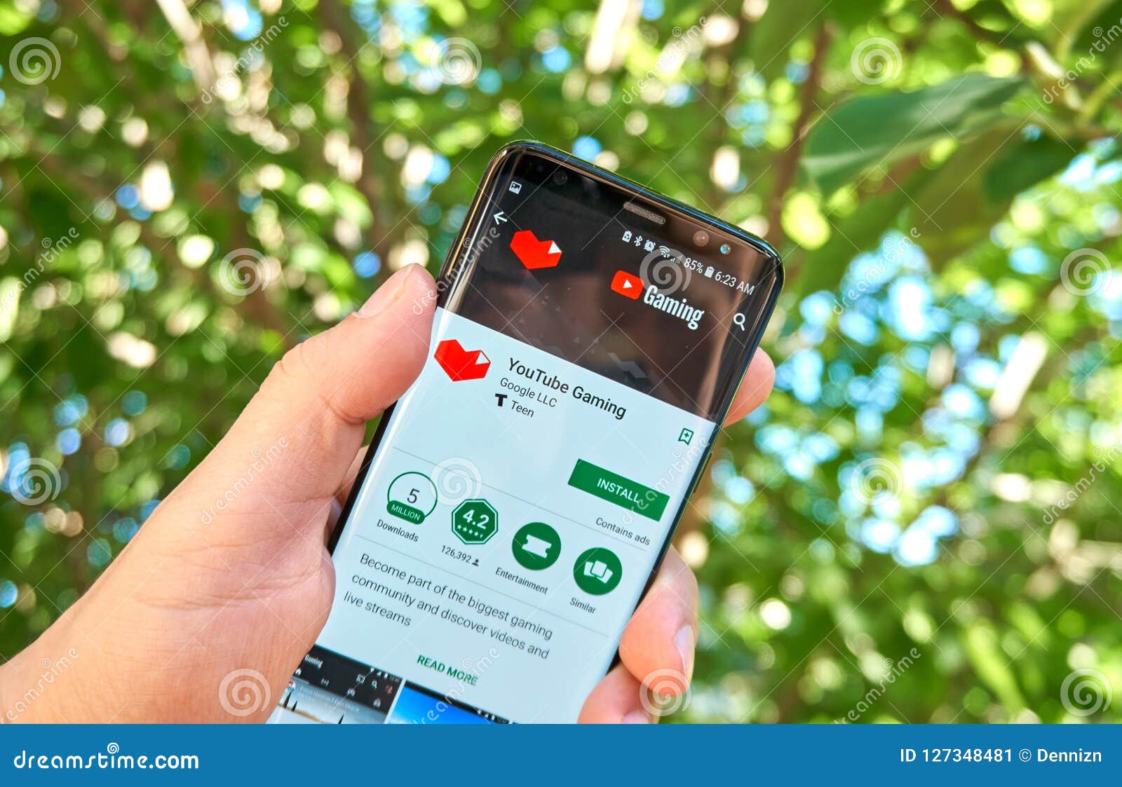 Google Youtube Gaming Mobile App On Samsung S8. Editorial ...