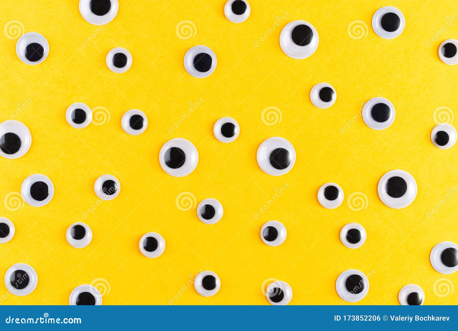 Googly eyes are small plastic craft supplies used to imitate