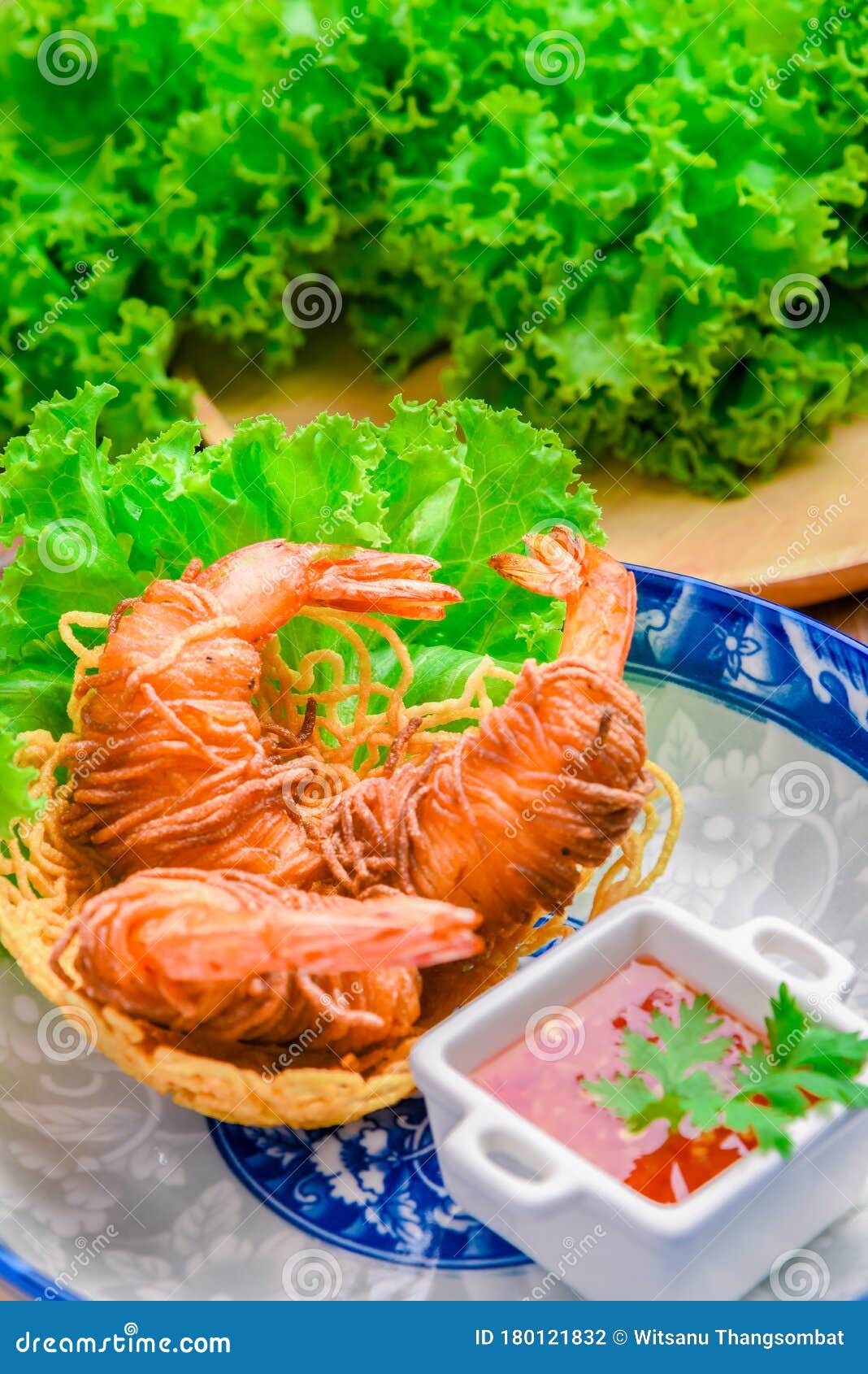 Goong Sarong Noles Wrapped Shrimp with Crispy Noodle Serve, Plant and ...
