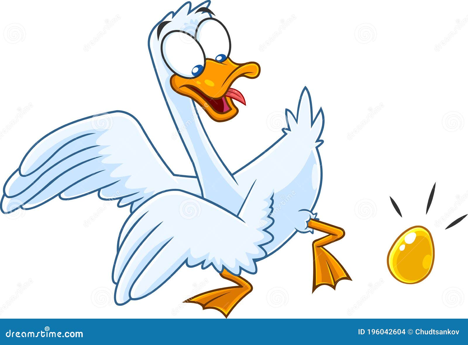 Goose Cartoon Character with Golden Egg Stock Vector - Illustration of ...