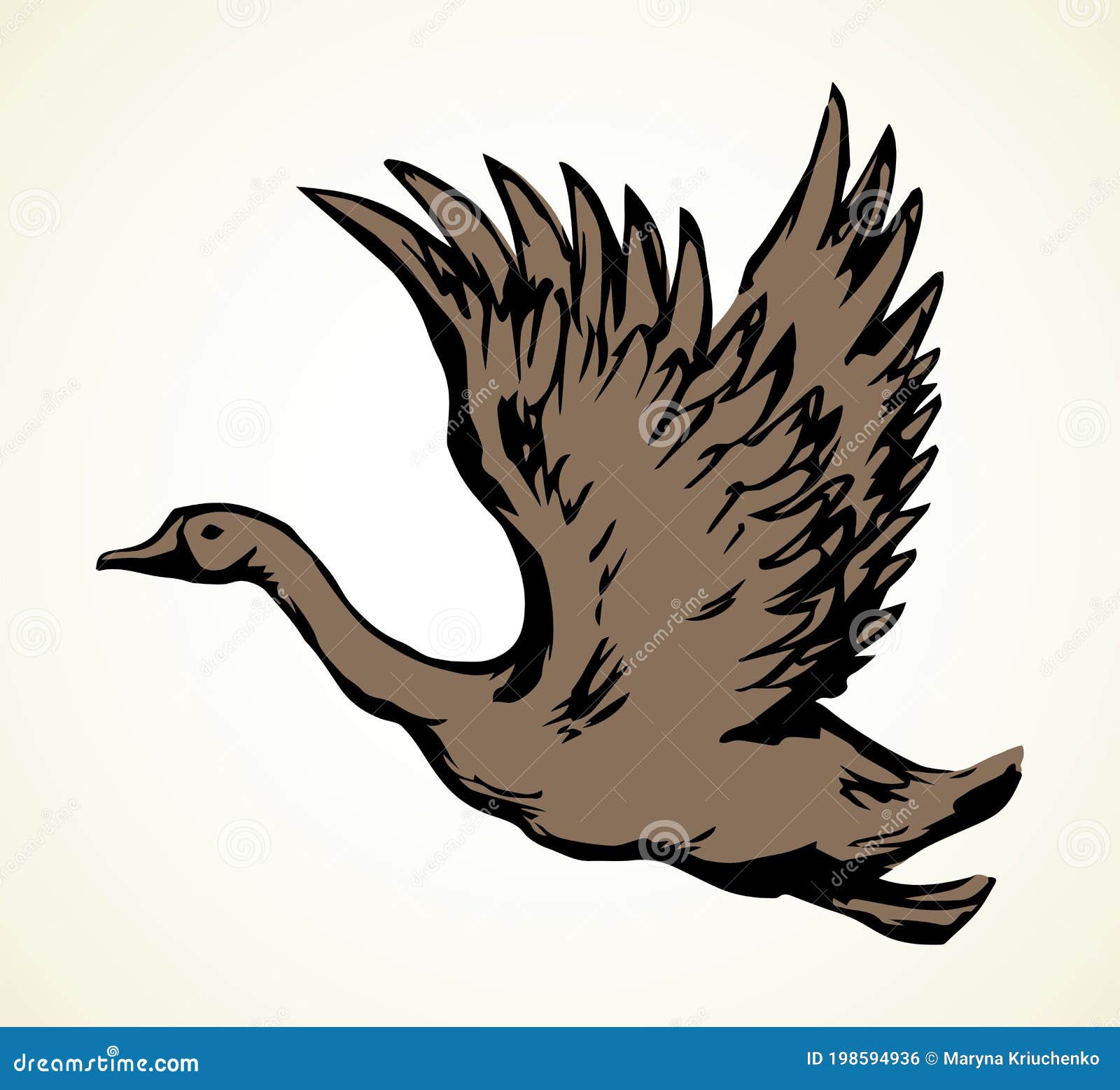 Goose doodles set cute geese sketch hand drawn Vector Image