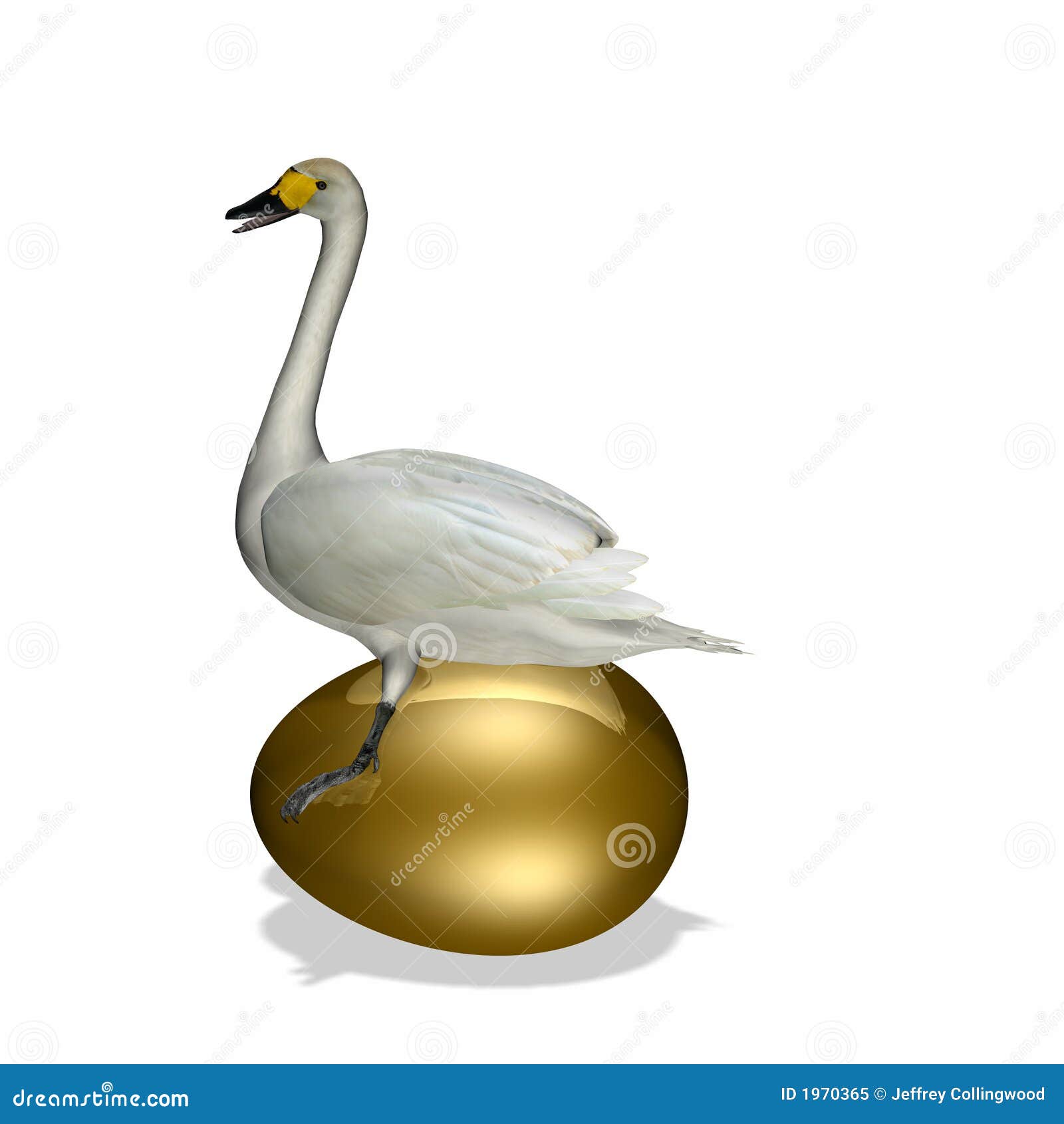 goose sitting on golden egg