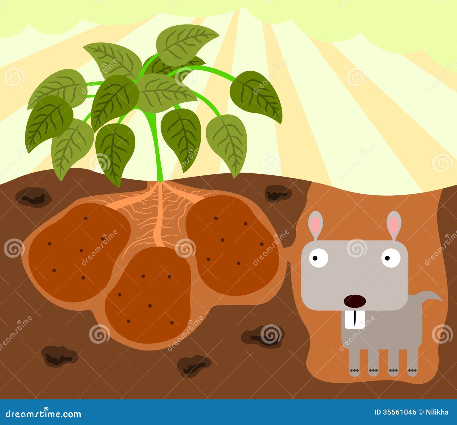 Gopher s potatoes stock illustration. Illustration of underground 35561046