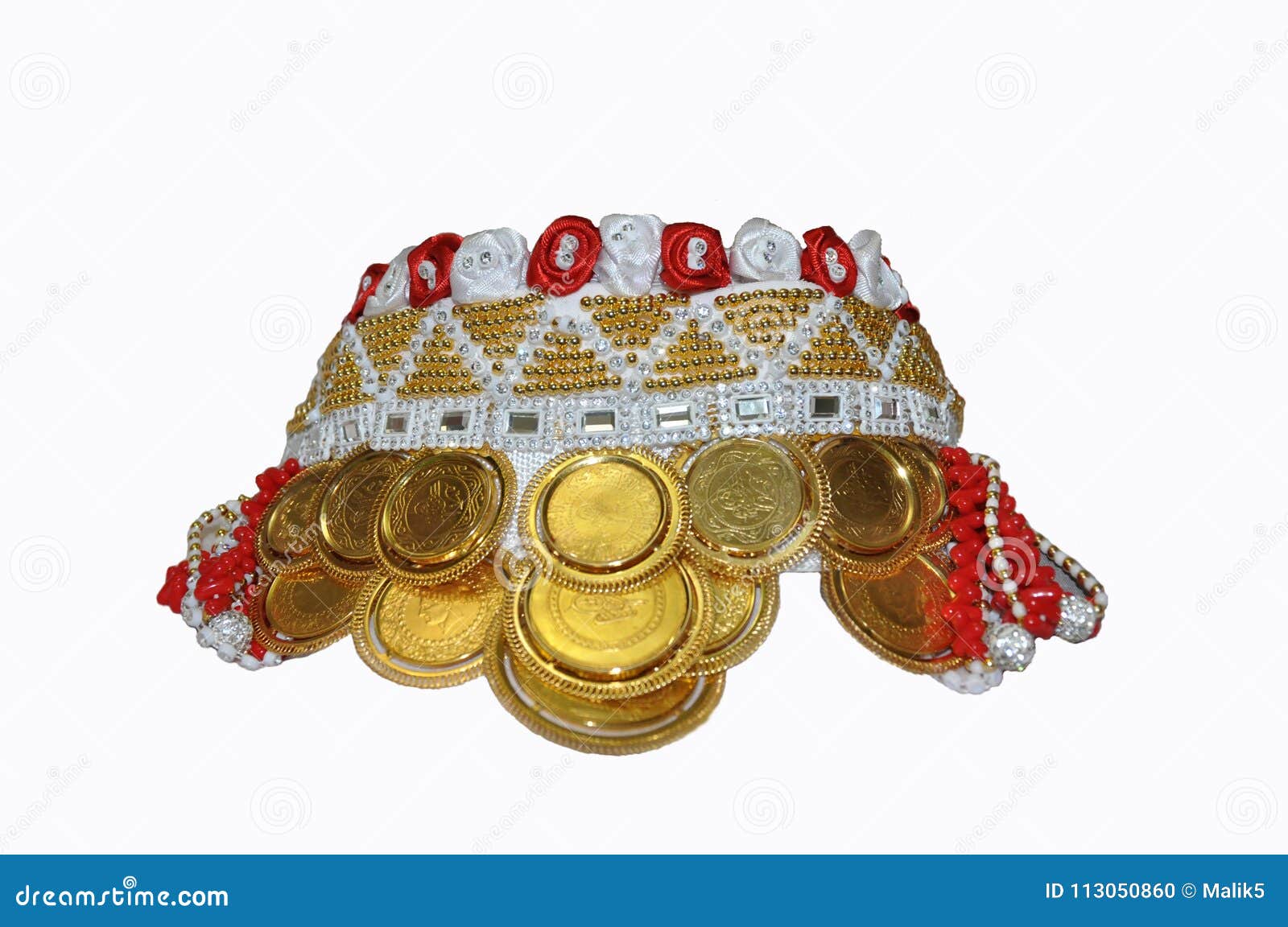 gorani bride`s jewelry head or cap