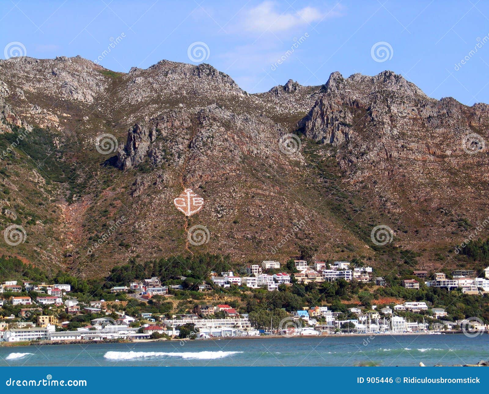 The Gordons Bay Anchor Symbol Stock Photo Image of waves, crags 905446