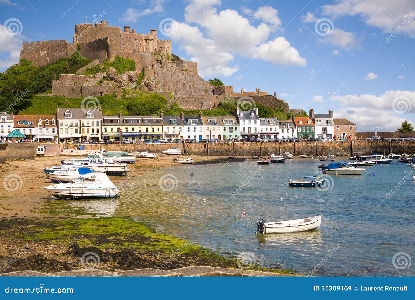 Gorey and Mont Orgueil Castle in Jersey Editorial Stock Image - Image of  orgueil, kingdom: 35309169