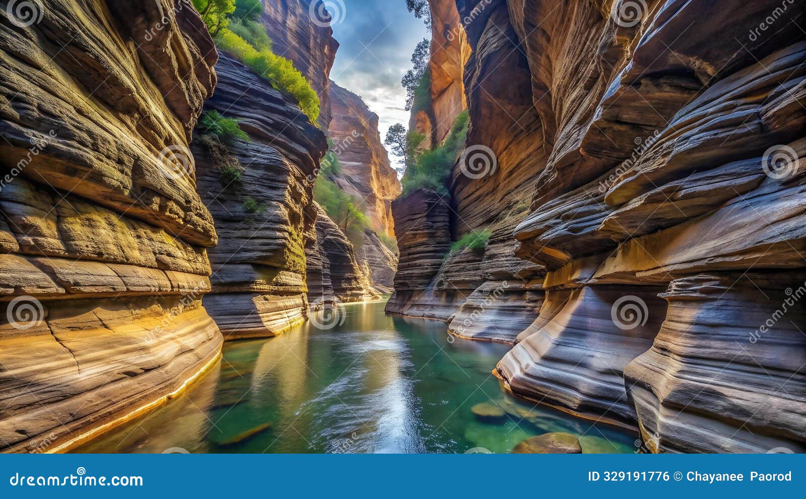 a gorge's verticality: a symphony of lines and curves  ai generated