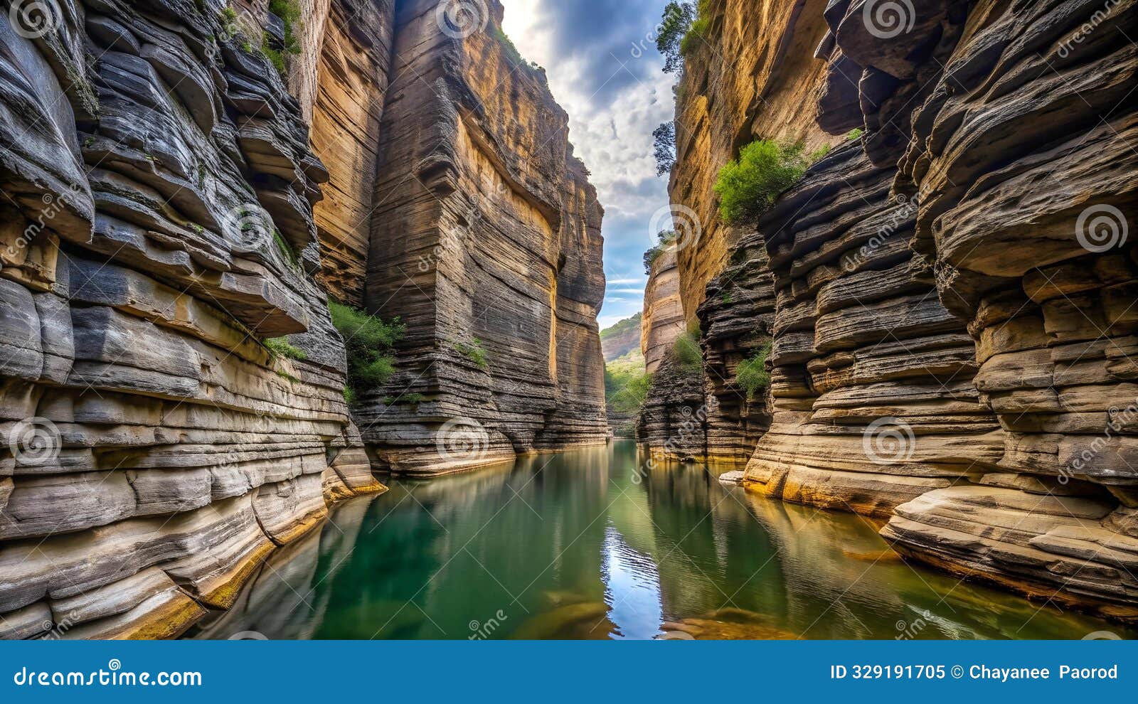 a gorge's verticality: a symphony of lines and curves  generative ai