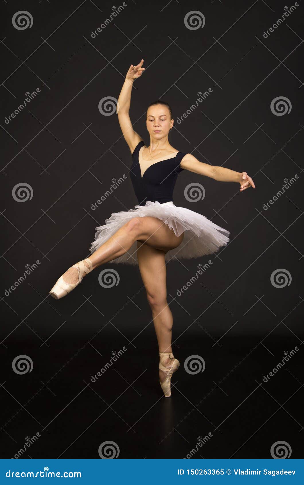 Gorgeous Ballerina in a White Tutu Dancing Ballet Image - Image of innocent, cute: 150263365