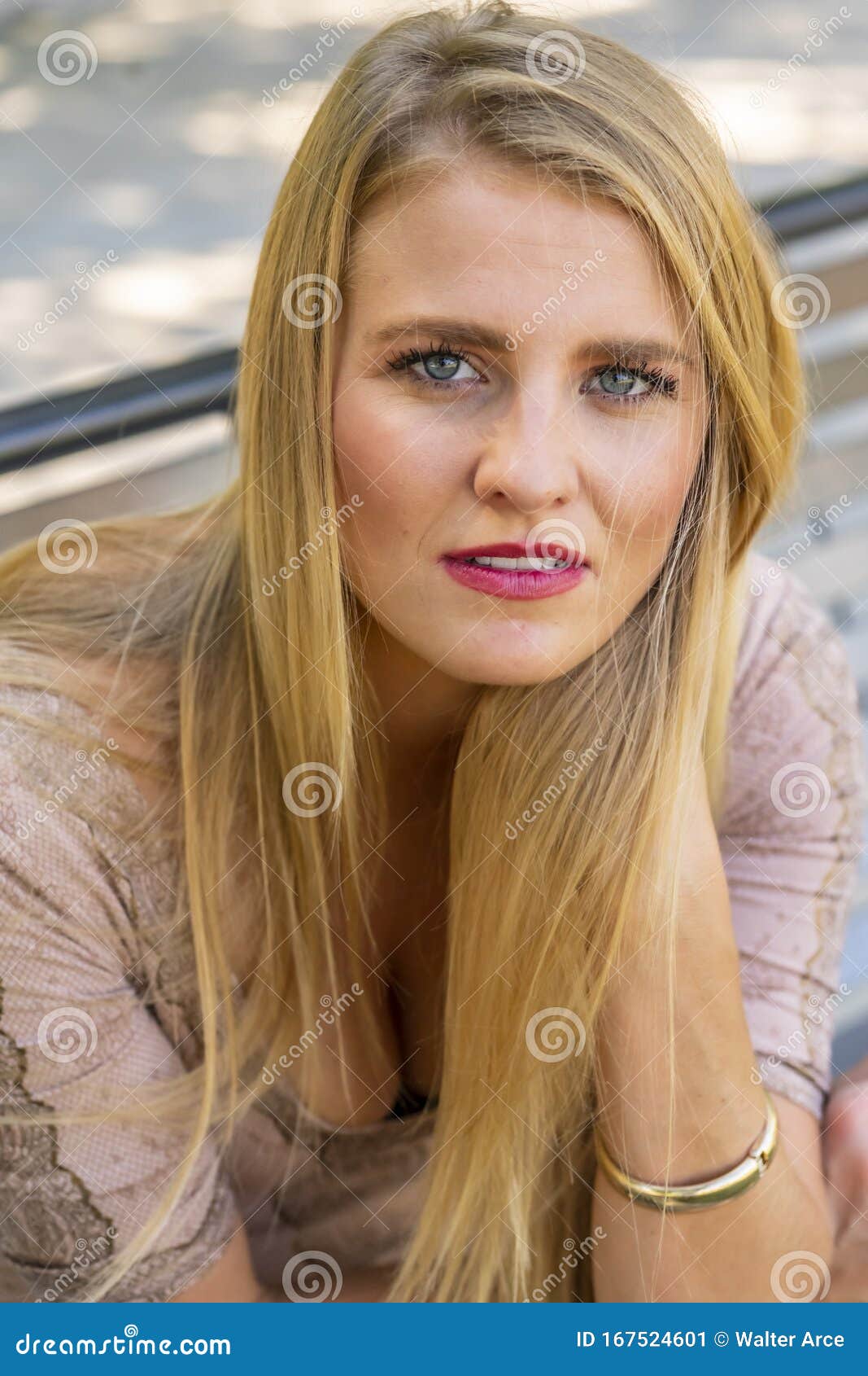 A Lovely Blonde Model Enjoys A Summers Day Outdoors At The Park Stock Image Image Of Gorgeous