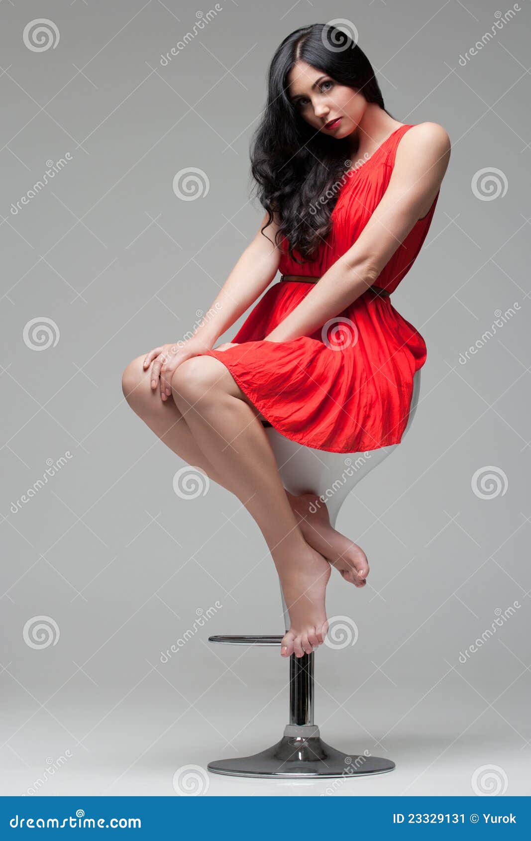 Gorgeous Brunette On Chair Stock Image Image Of Glamour 23329131