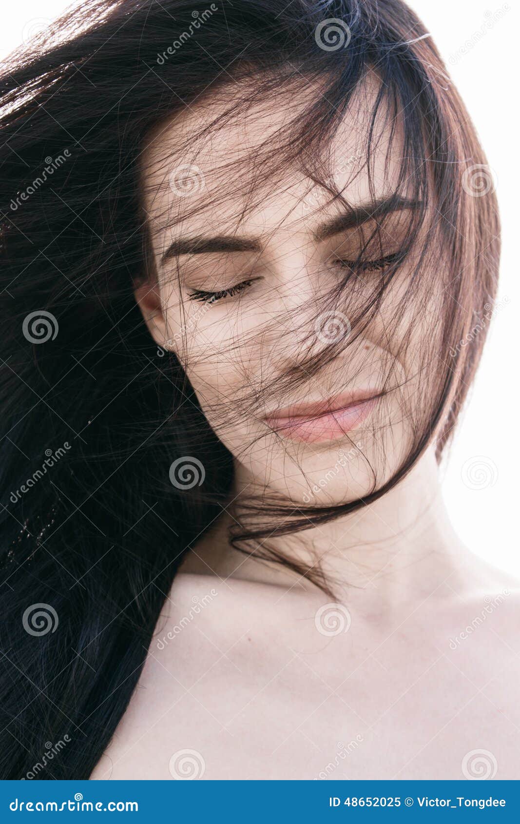 Gorgeous Brunette With A Dreamy Expression Stock Image Image Of