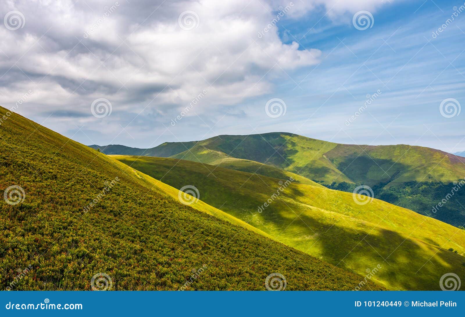 Gorgeous Green Rolling Hill in Summer Stock Image - Image of hillside