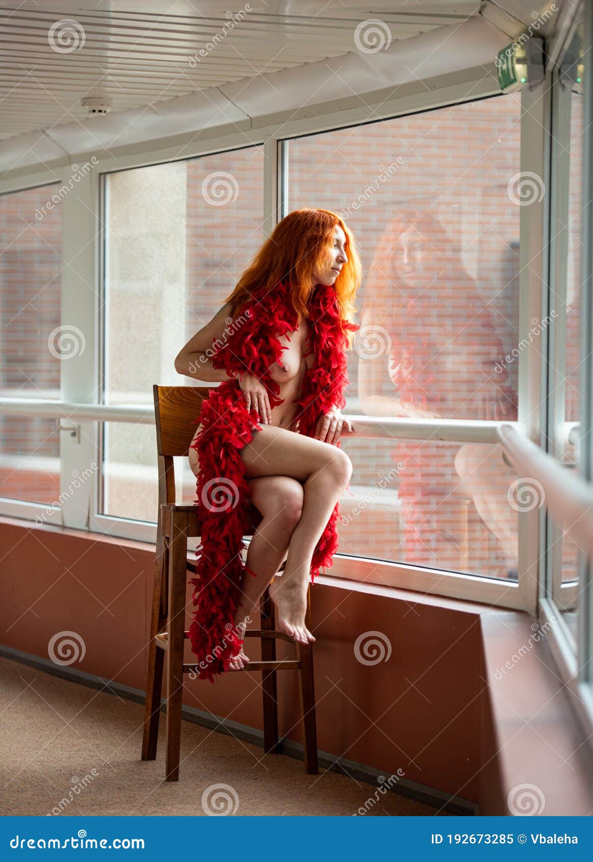 Hot Redhead Naked Female Sitting