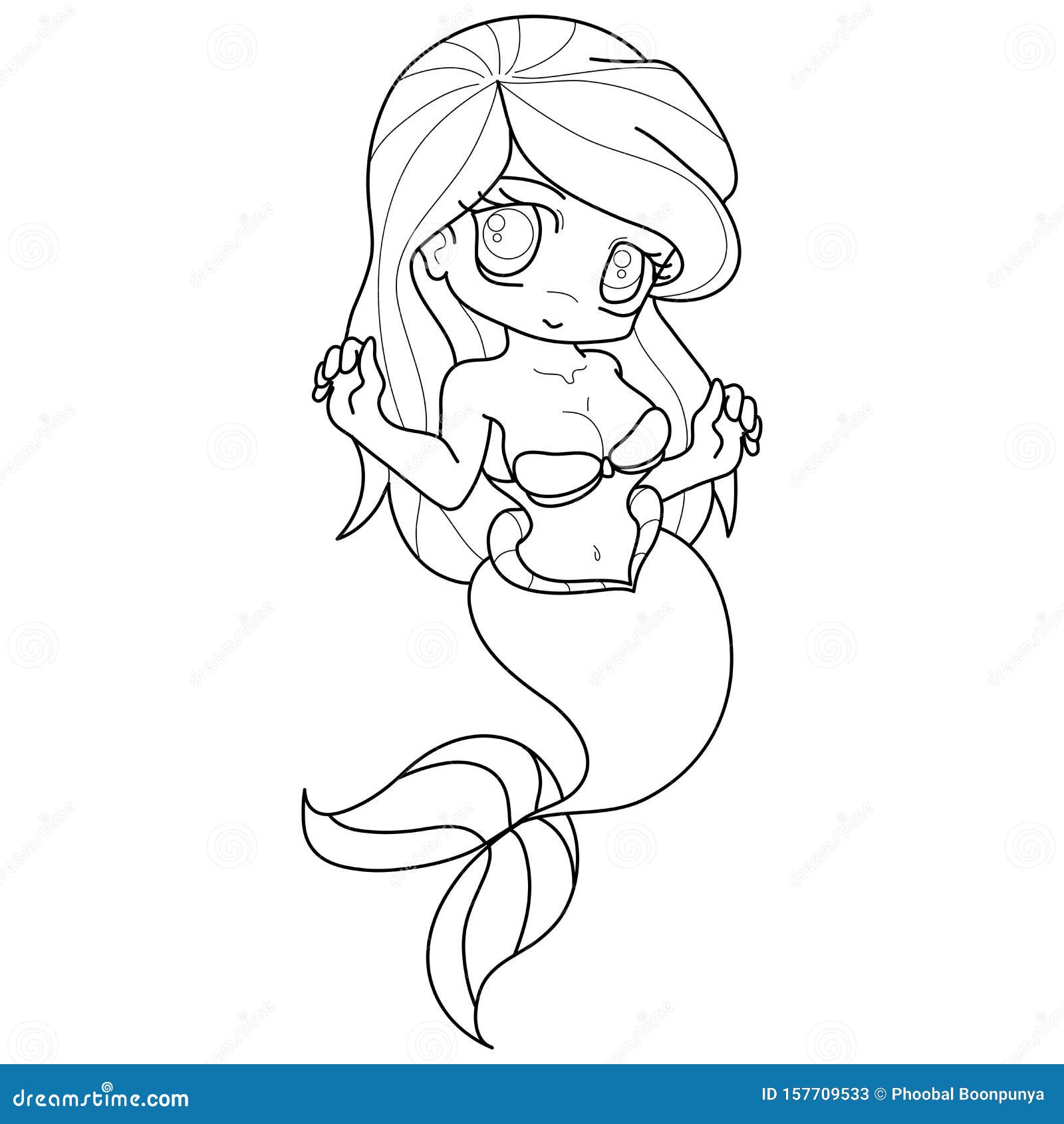 Coloring page princess kawaii style cute anime Vector Image