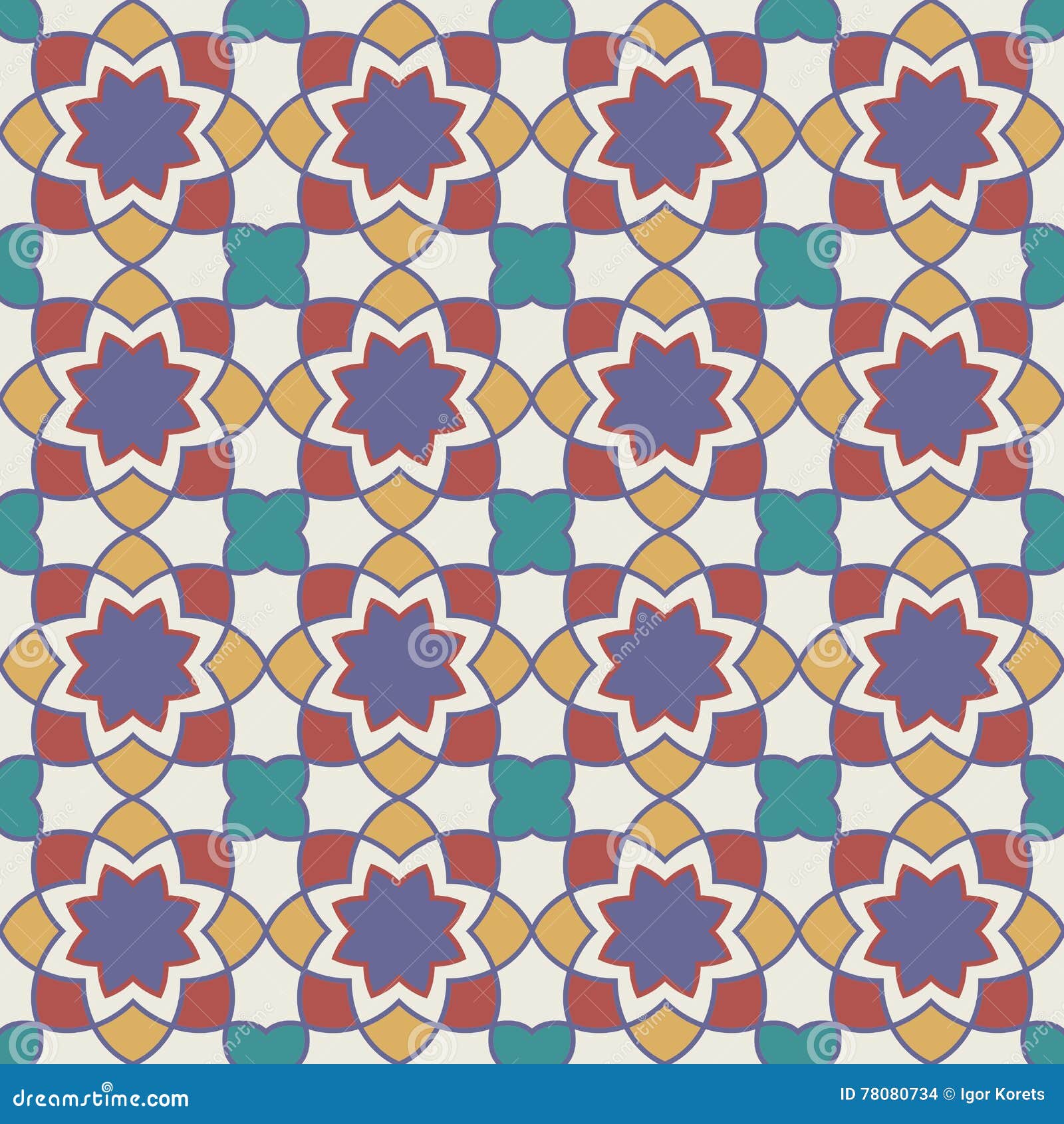 Seamless Arabic Tile Pattern Design. Islamic Wallpaper or