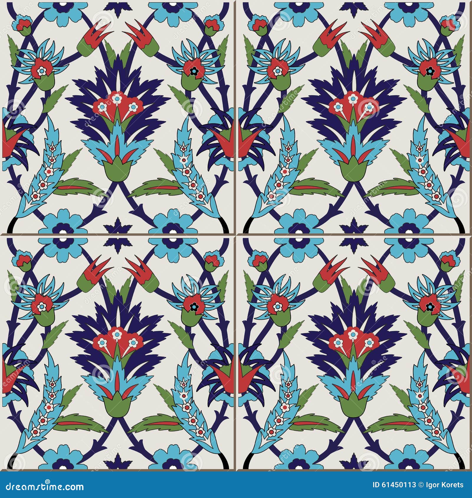 gorgeous seamless pattern from colorful floral moroccan, portuguese tiles, azulejo, ornaments.