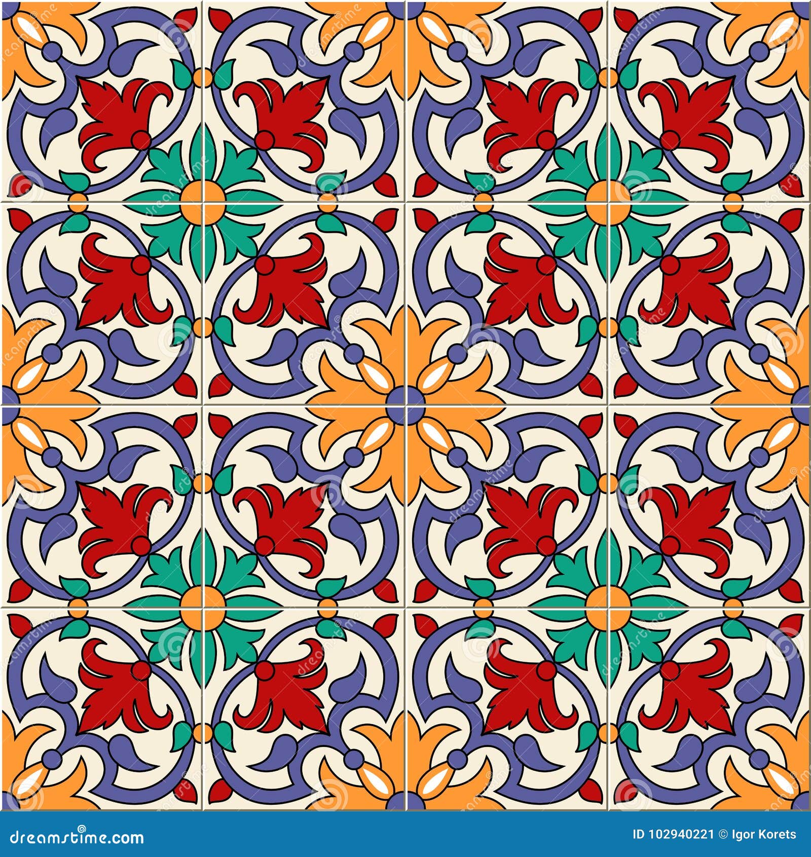 gorgeous seamless pattern white colorful moroccan, portuguese tiles, azulejo, ornaments. can be used for wallpaper