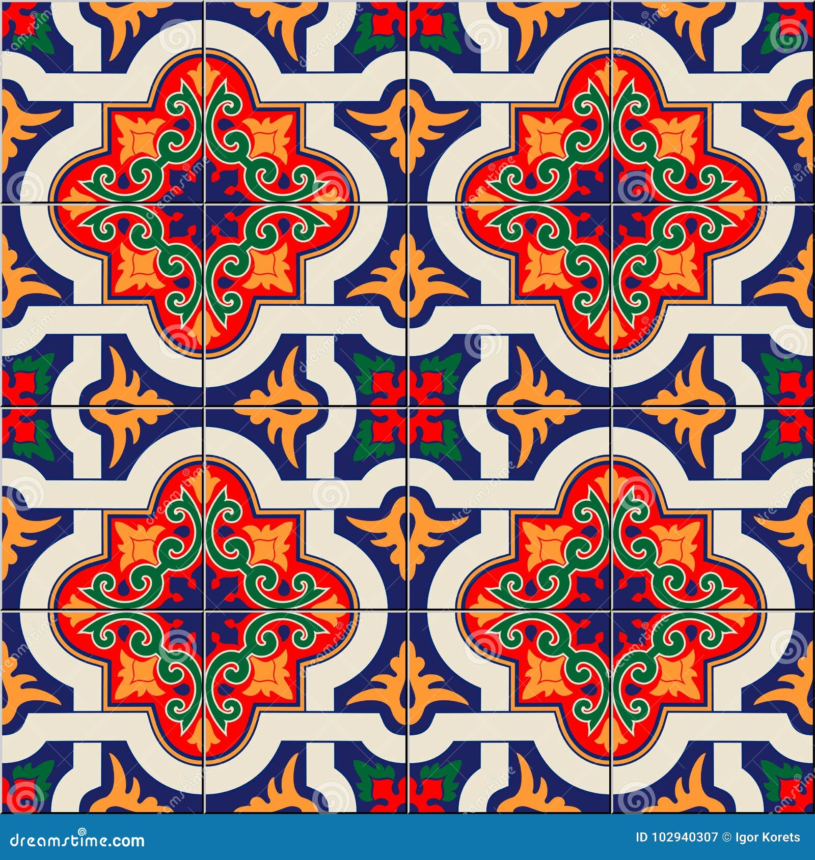 gorgeous seamless pattern white colorful moroccan, portuguese tiles, azulejo, ornaments. can be used for wallpaper