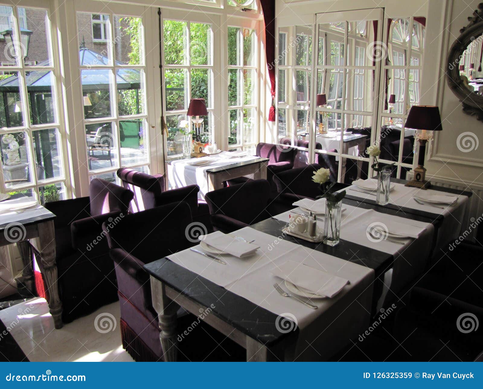 Gorgeous Setting Inside And Out For Dining Stock Image Image Of