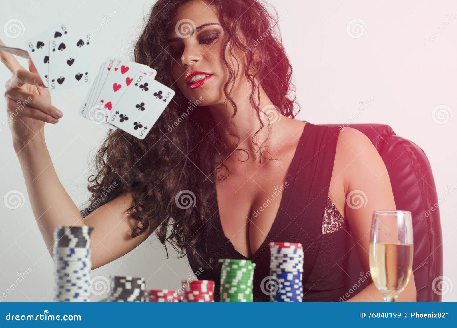 Formation Openly Kilometers Gorgeous Poker Girl Throwing Cards in Air Stock Image - Image of effects,  brunette: 76848199