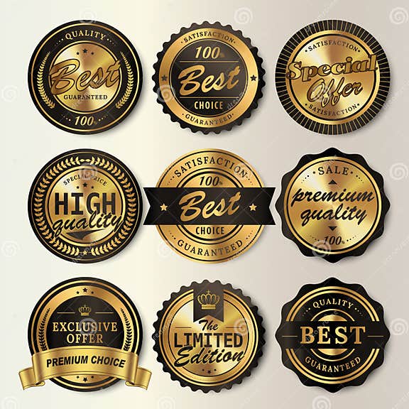 Shining Labels Set Stock Illustration Illustration of