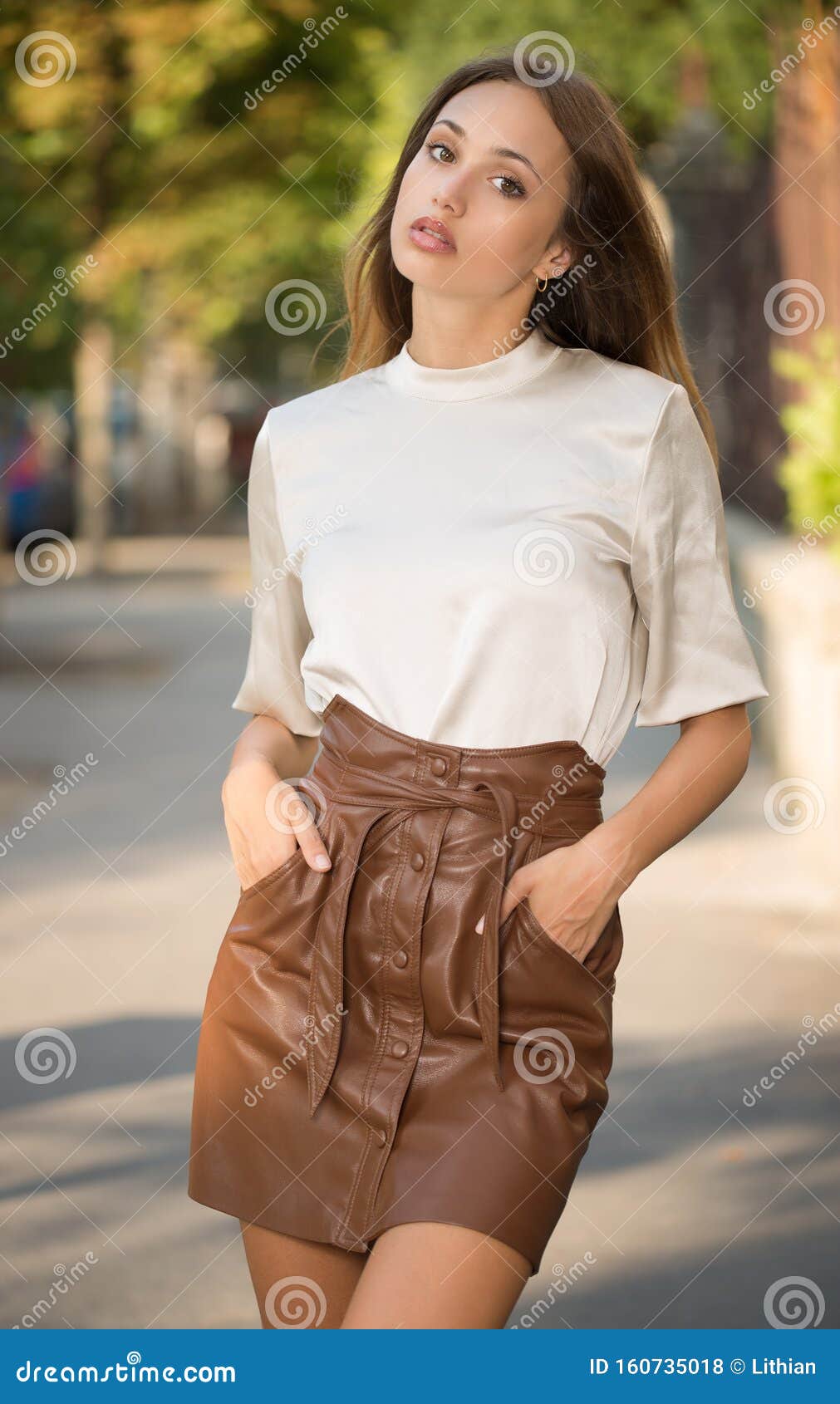 Young brunette model stock photo. Image of fashionable - 160735018