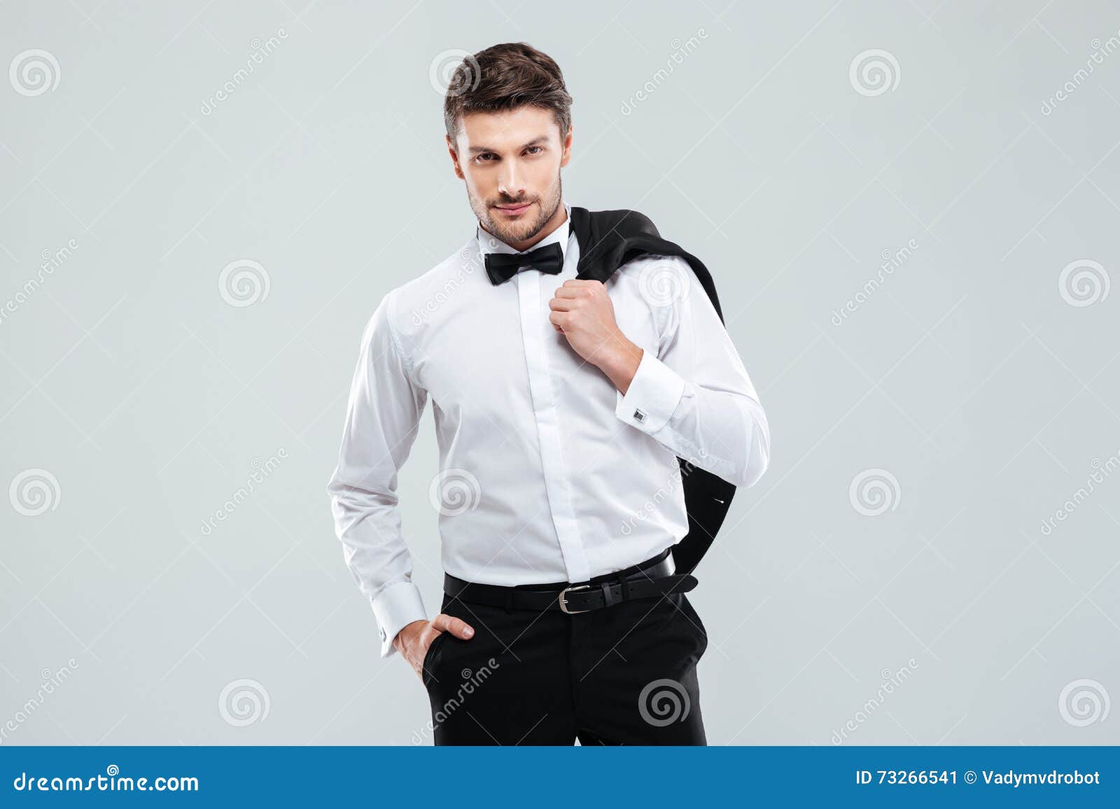 Gorgeous Young Man in Tuxedo Standing Stock Image - Image of adult ...
