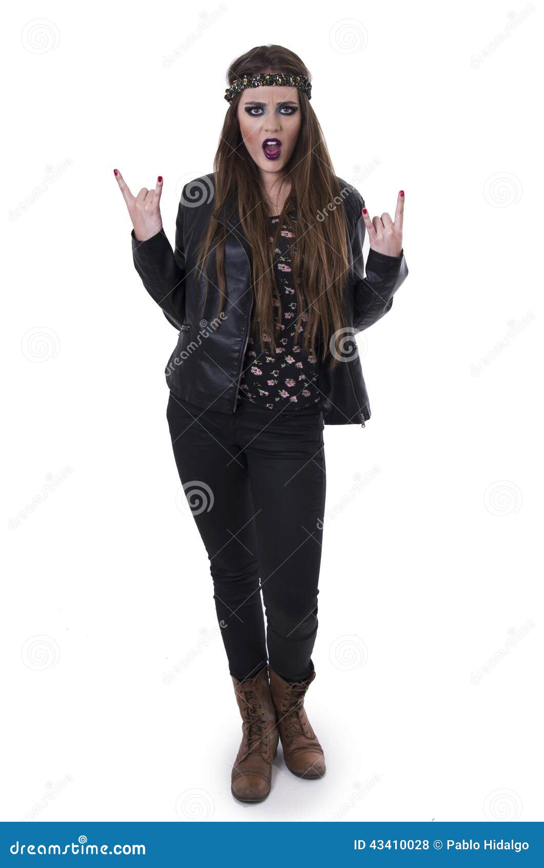 Gorgeous Young Rebel Hippie Rocker Girl Stock Photo - Image of nails ...